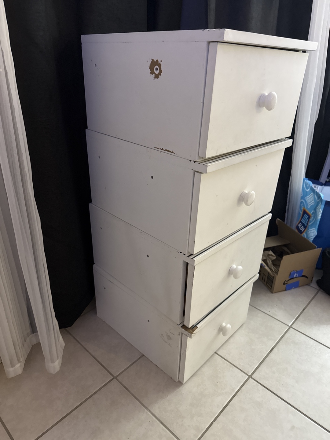 White Wooden Stackable Dresser - photo 4