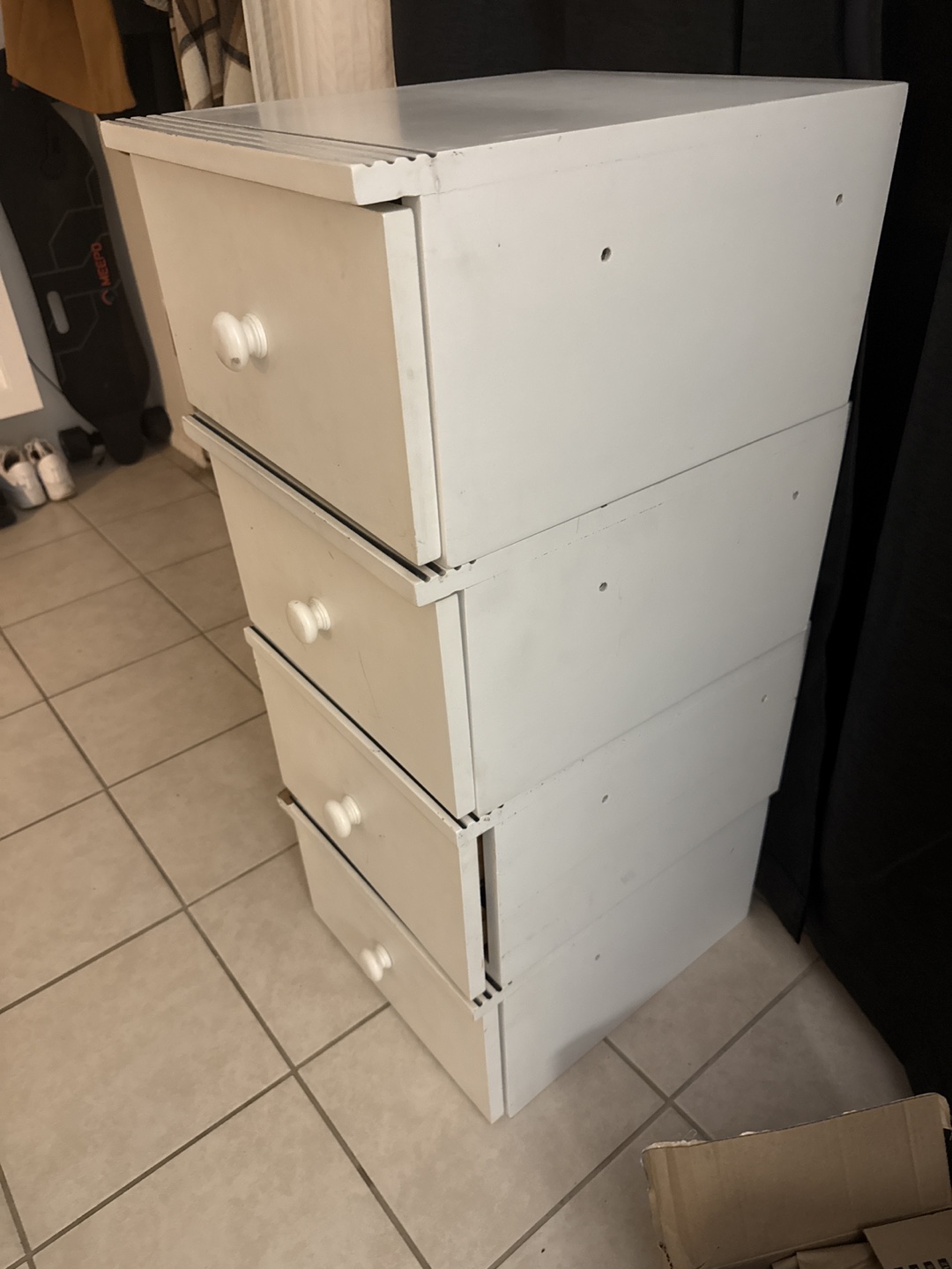 White Wooden Stackable Dresser - photo 5