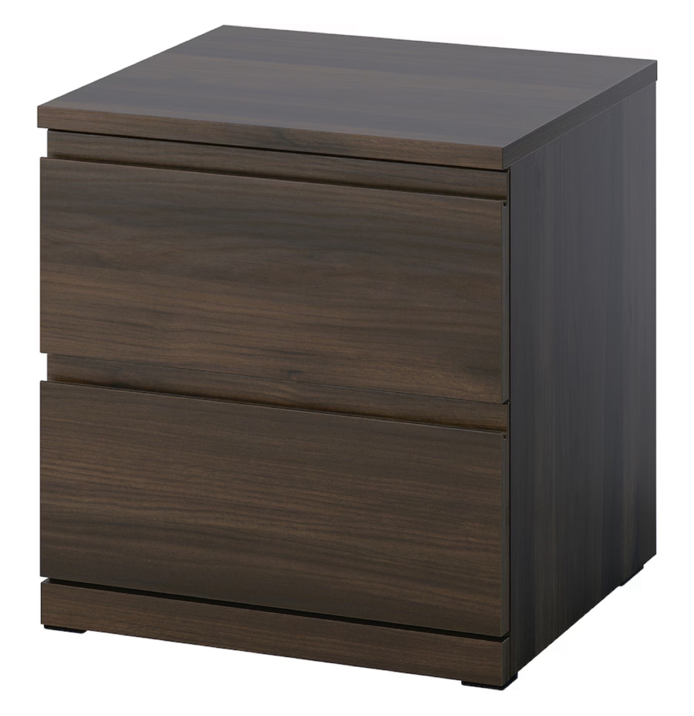 Dark Brown Two-Drawer Nightstand