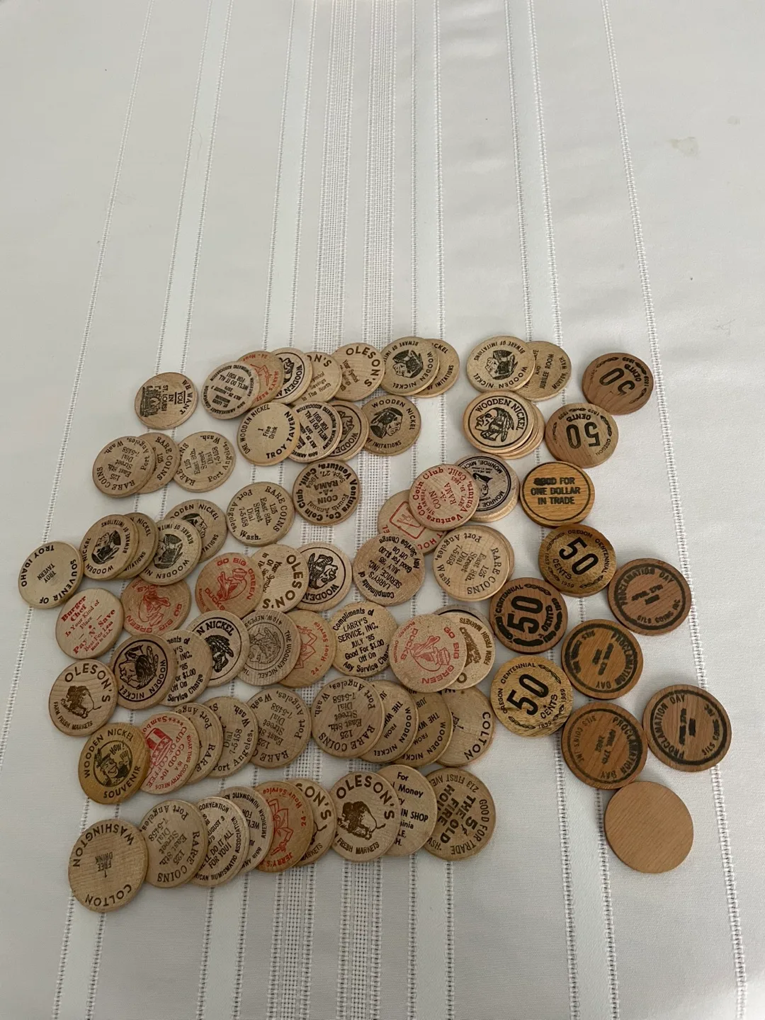 Collection of Vintage Wooden Nickels image indicator(3)
