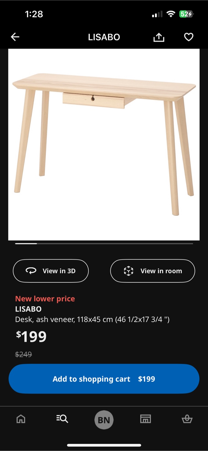 IKEA LISABO Desk - Ash Veneer - photo 4