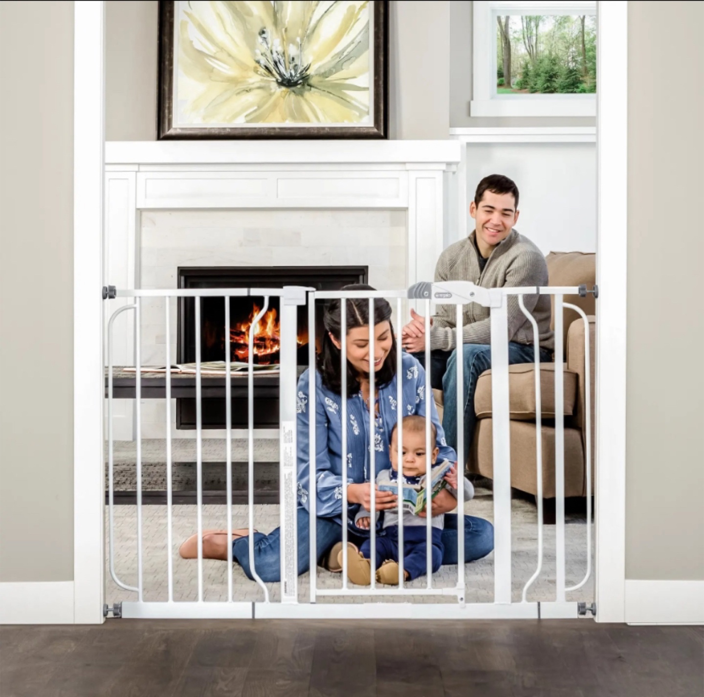 Regalo Extra Wide Walk-Through Baby Gate - White - photo 3