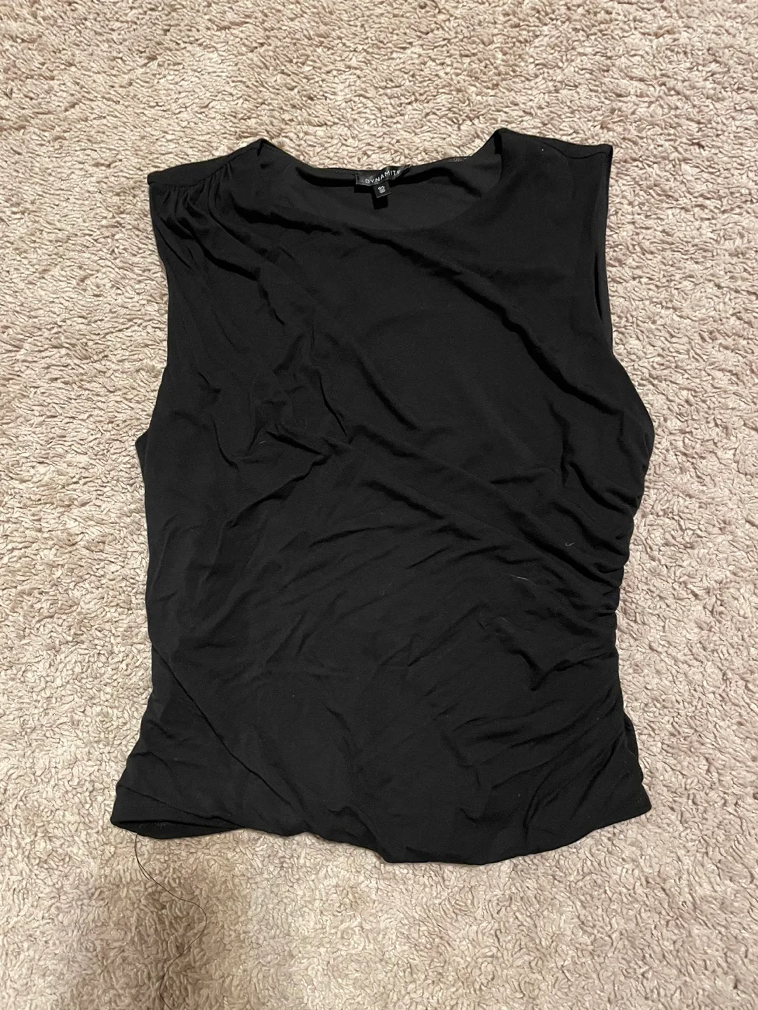 Brand new Black Sleeveless Draped Top thumbnail