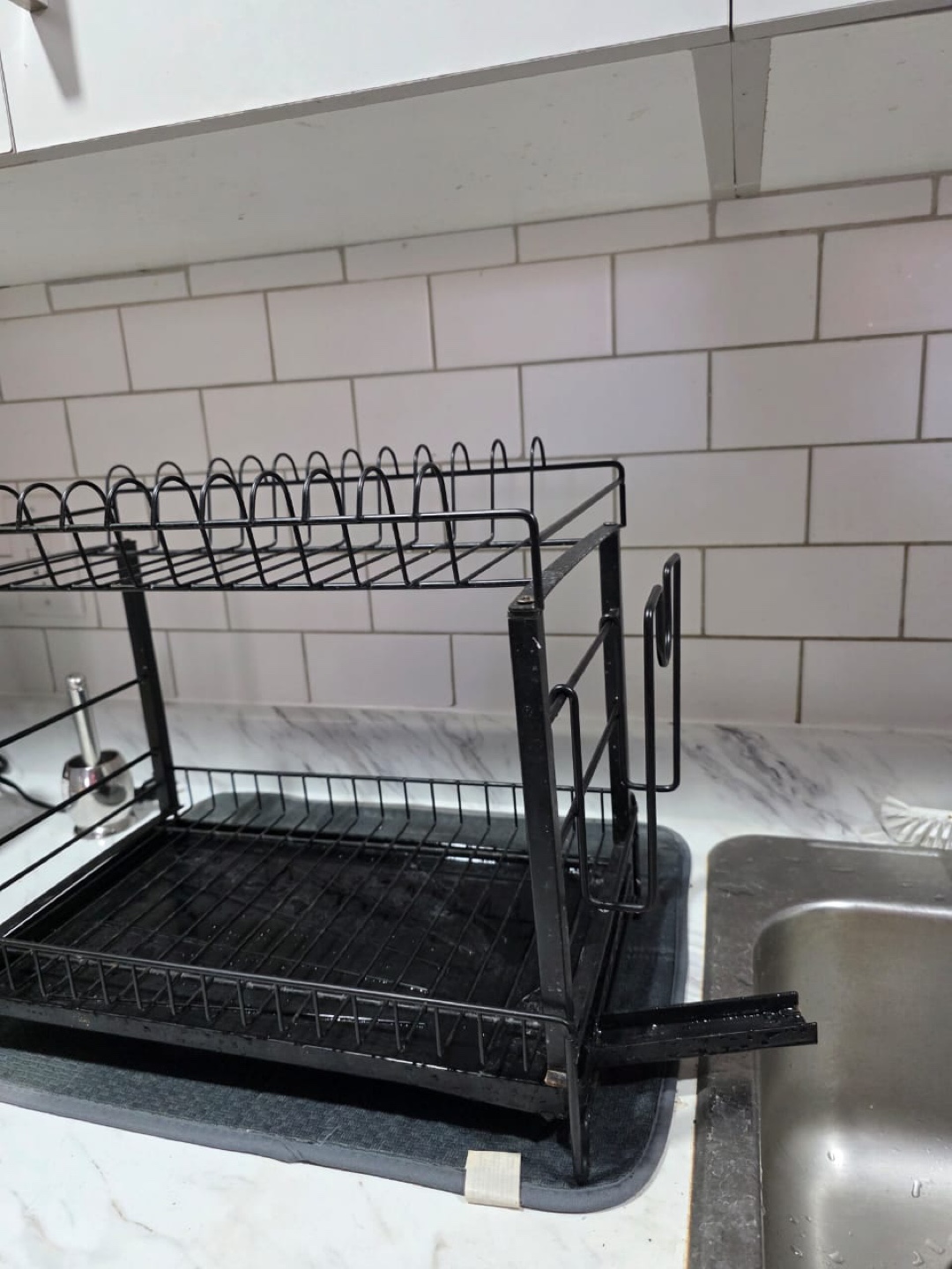 Two-Tier Black Dish Drying Rack - photo 2