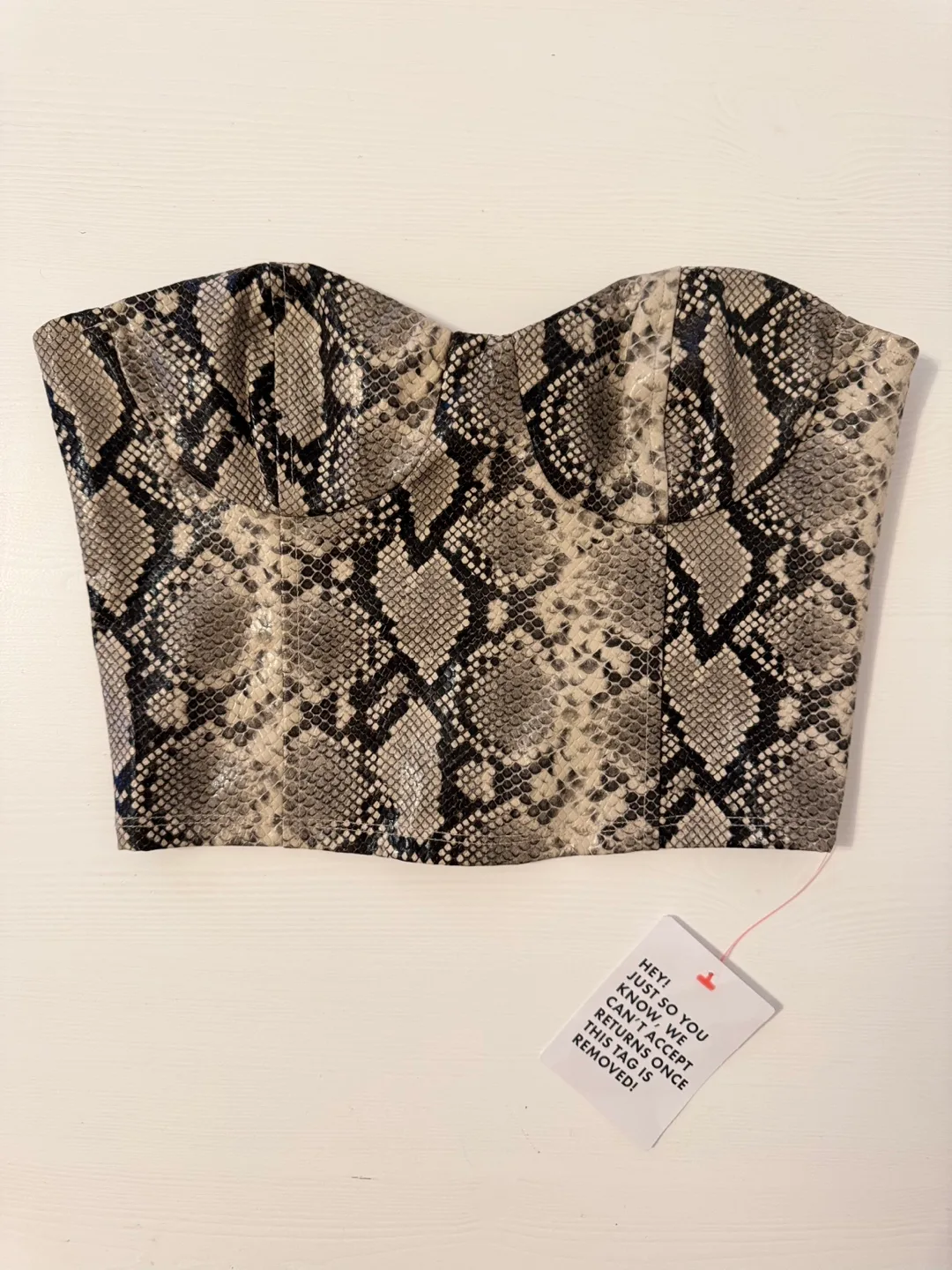Snakeskin Print Corset Top thumbnail