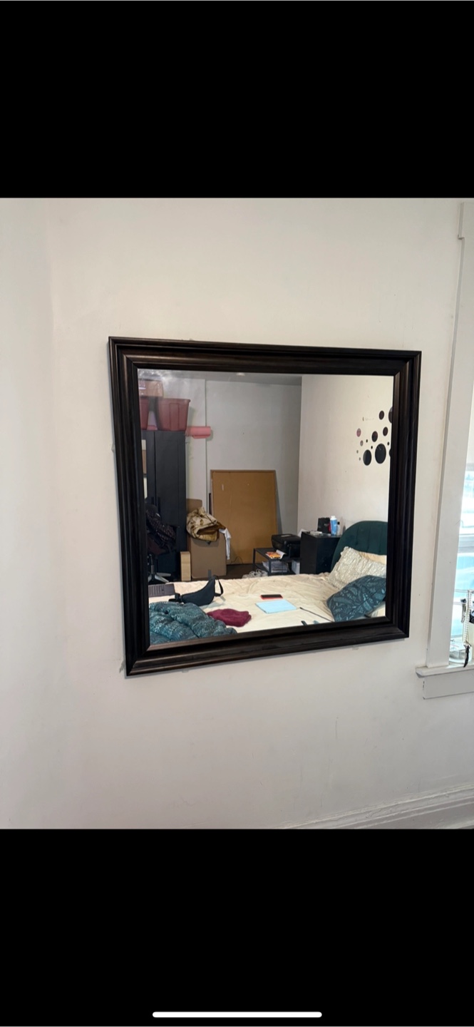 Large Dark Brown Framed Mirror