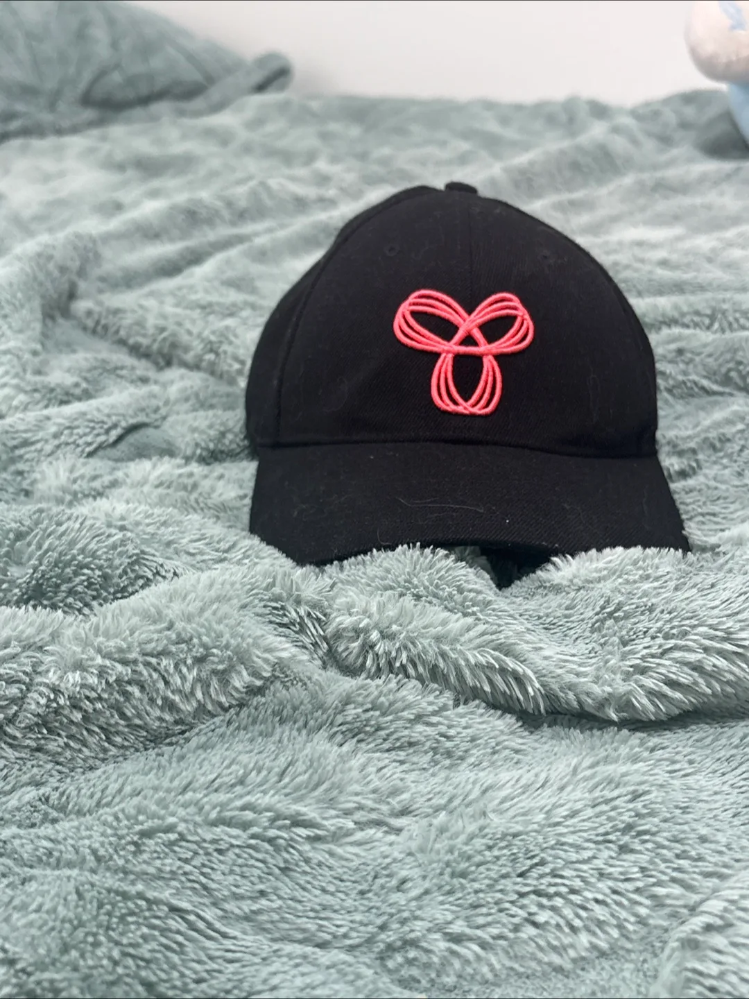 Black Baseball Cap with Pink Logo thumbnail