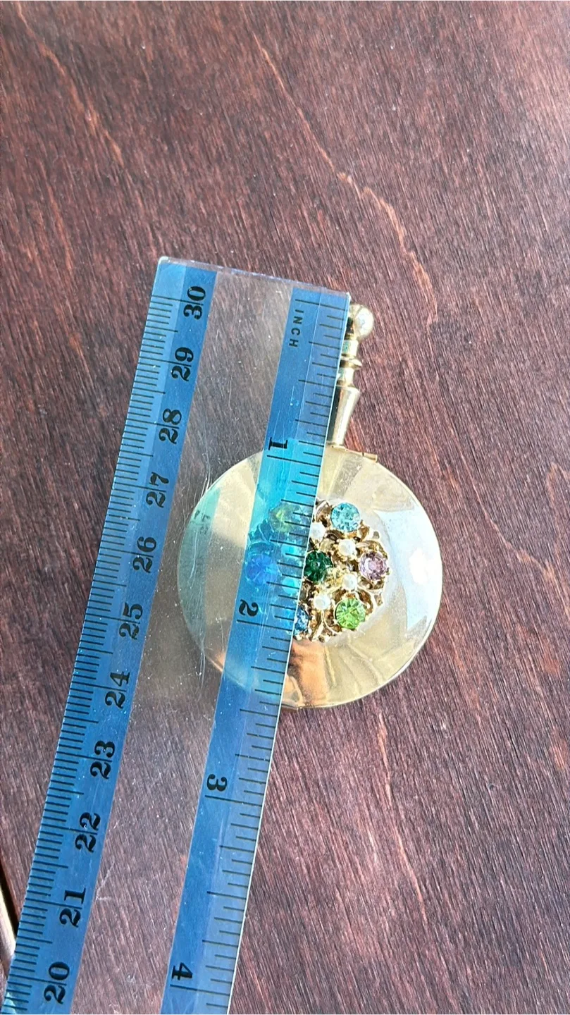 Vintage Gold-Tone Ashtray with Rhinestone image indicator(6)