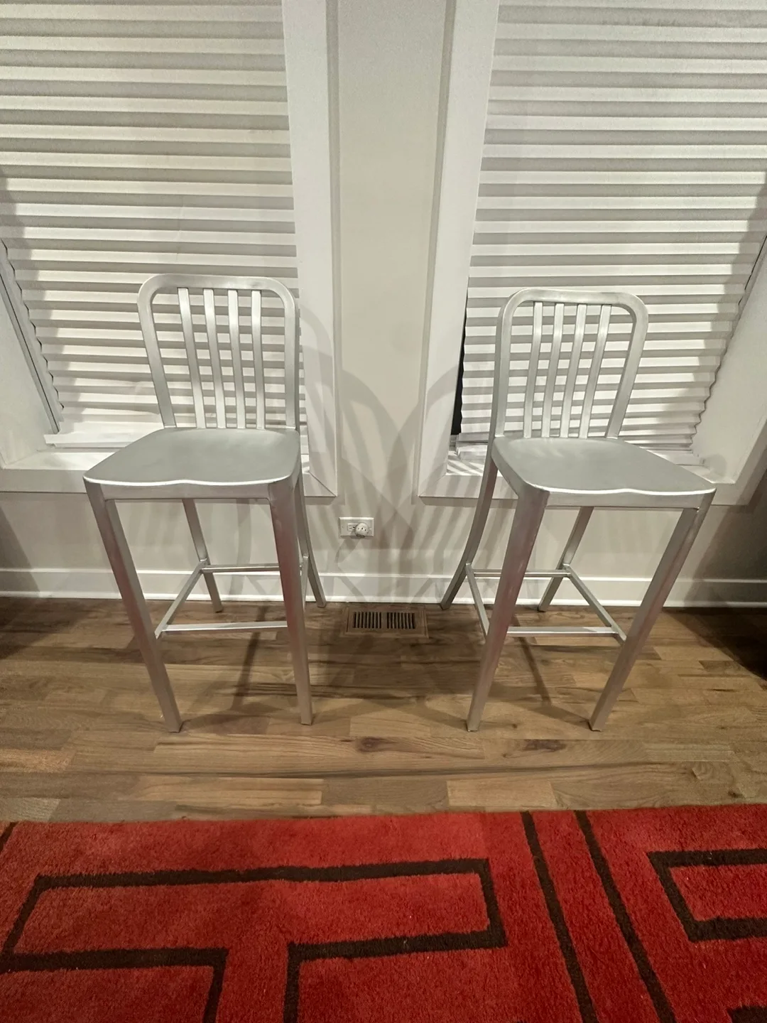 Crate & Barrel Delta rAluminum Bar Stools (Set of 2) thumbnail