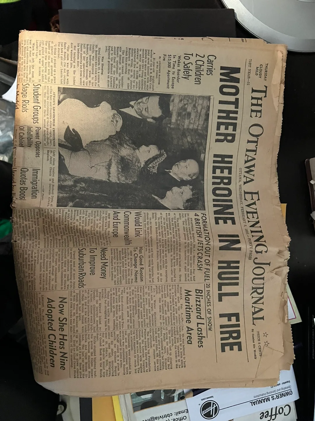 Vintage Ottawa Evening Journal Newspaper - February 8, 1956 thumbnail
