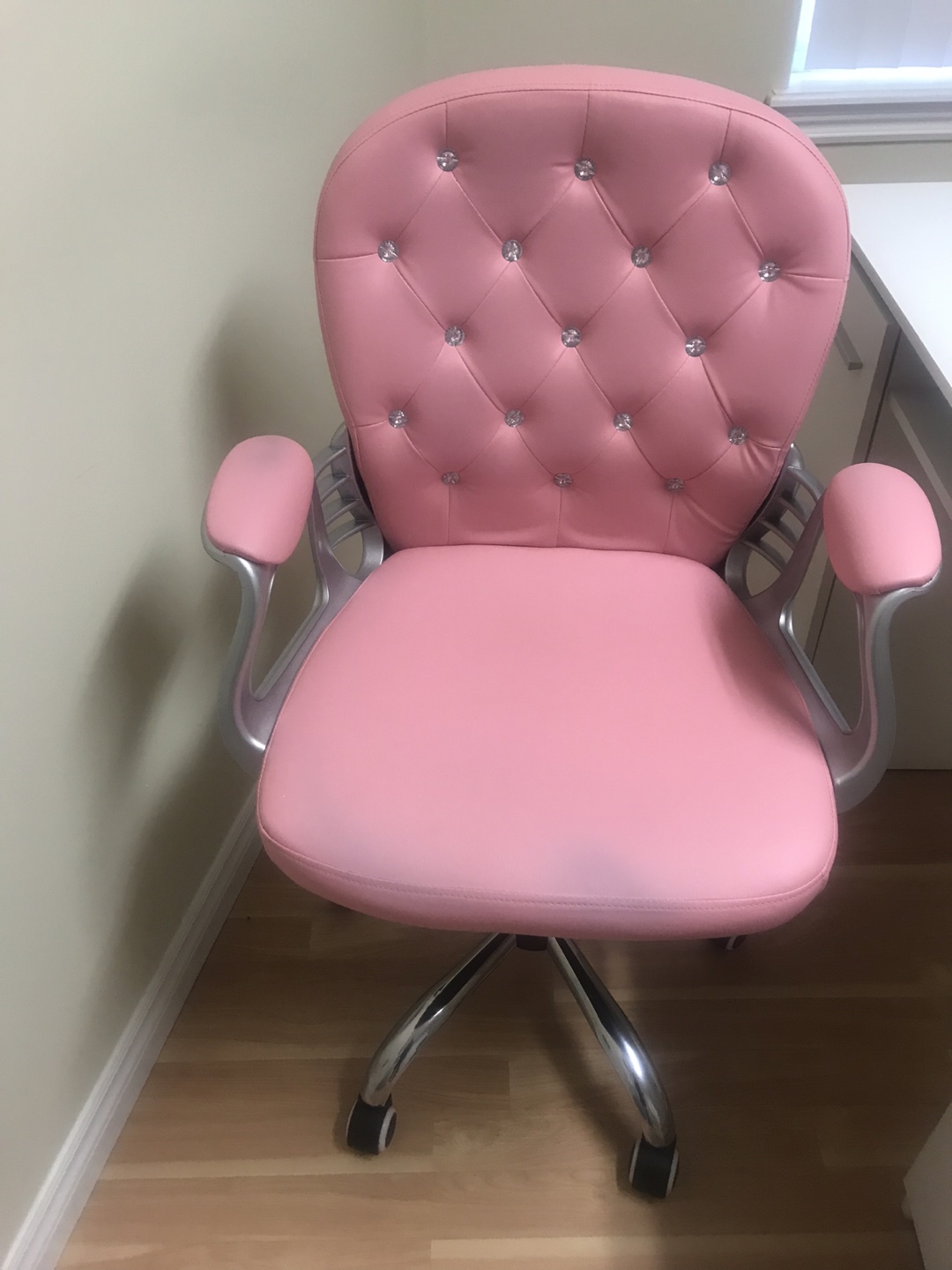 Pink Diamond Tufted Office Chair