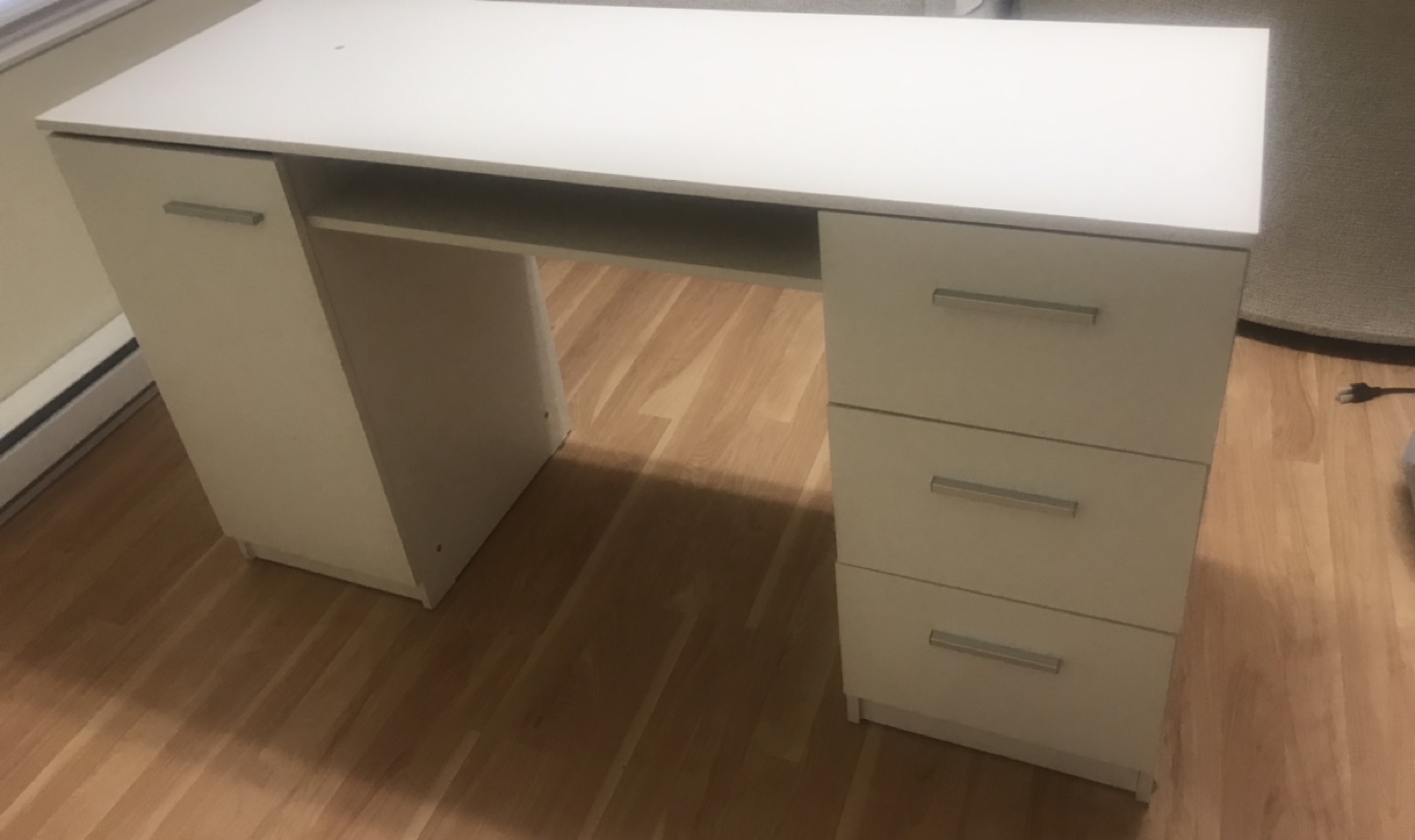 White Desk with Storage - photo 2