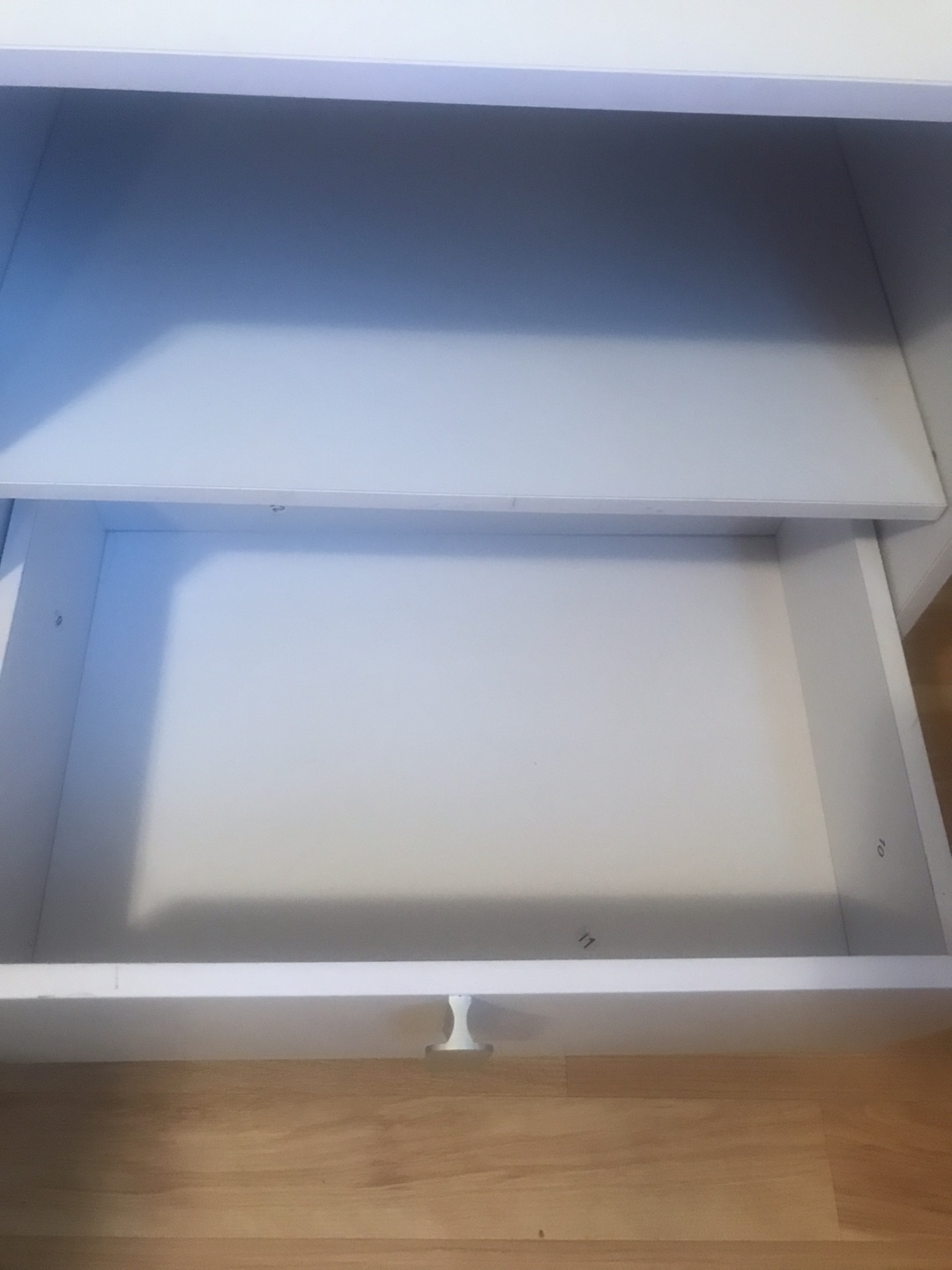 White Nightstand with Drawer and Shelf - photo 2