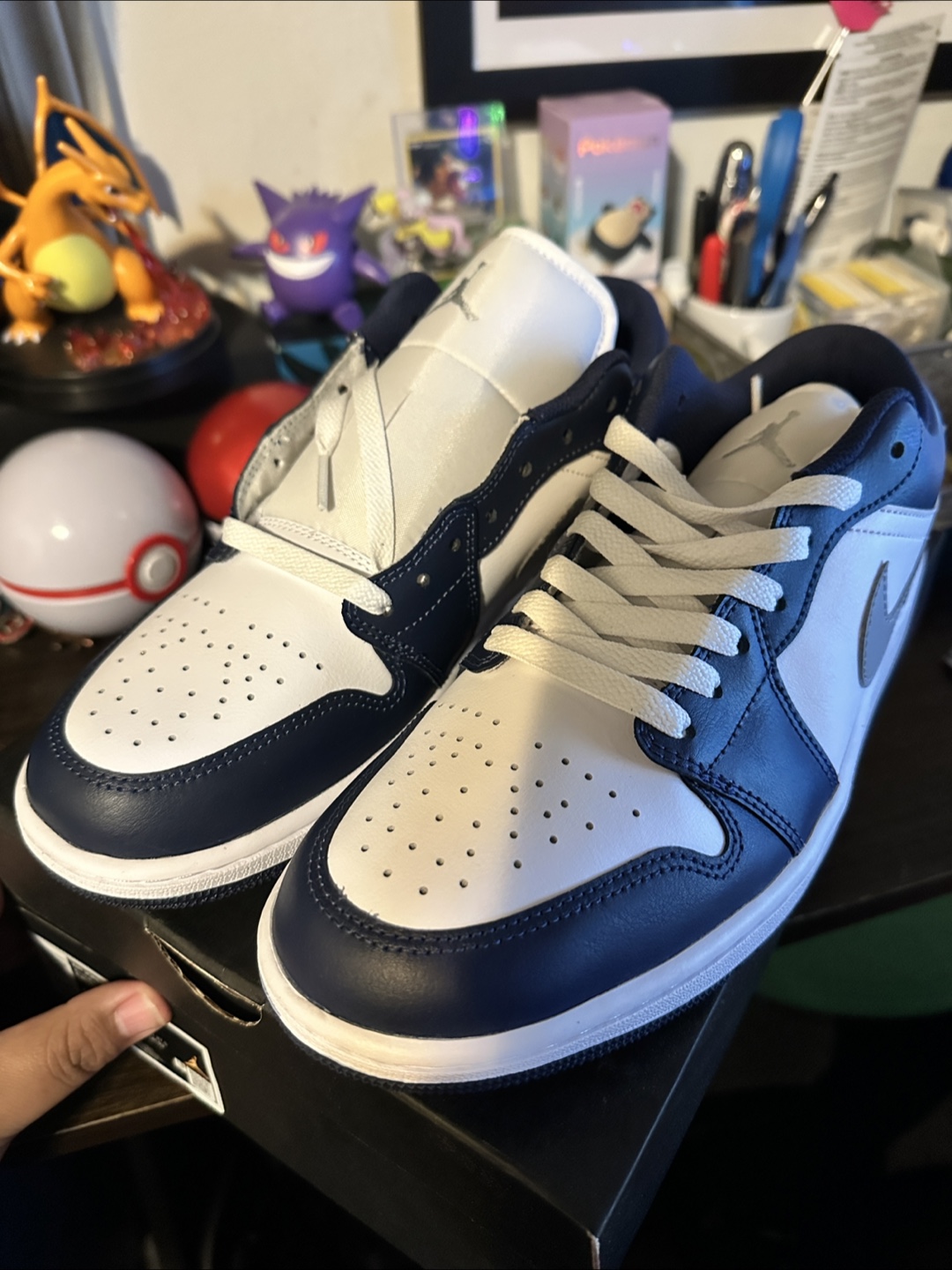 Men’s 9.5 Air Jordan 1 Low 'White/Navy'