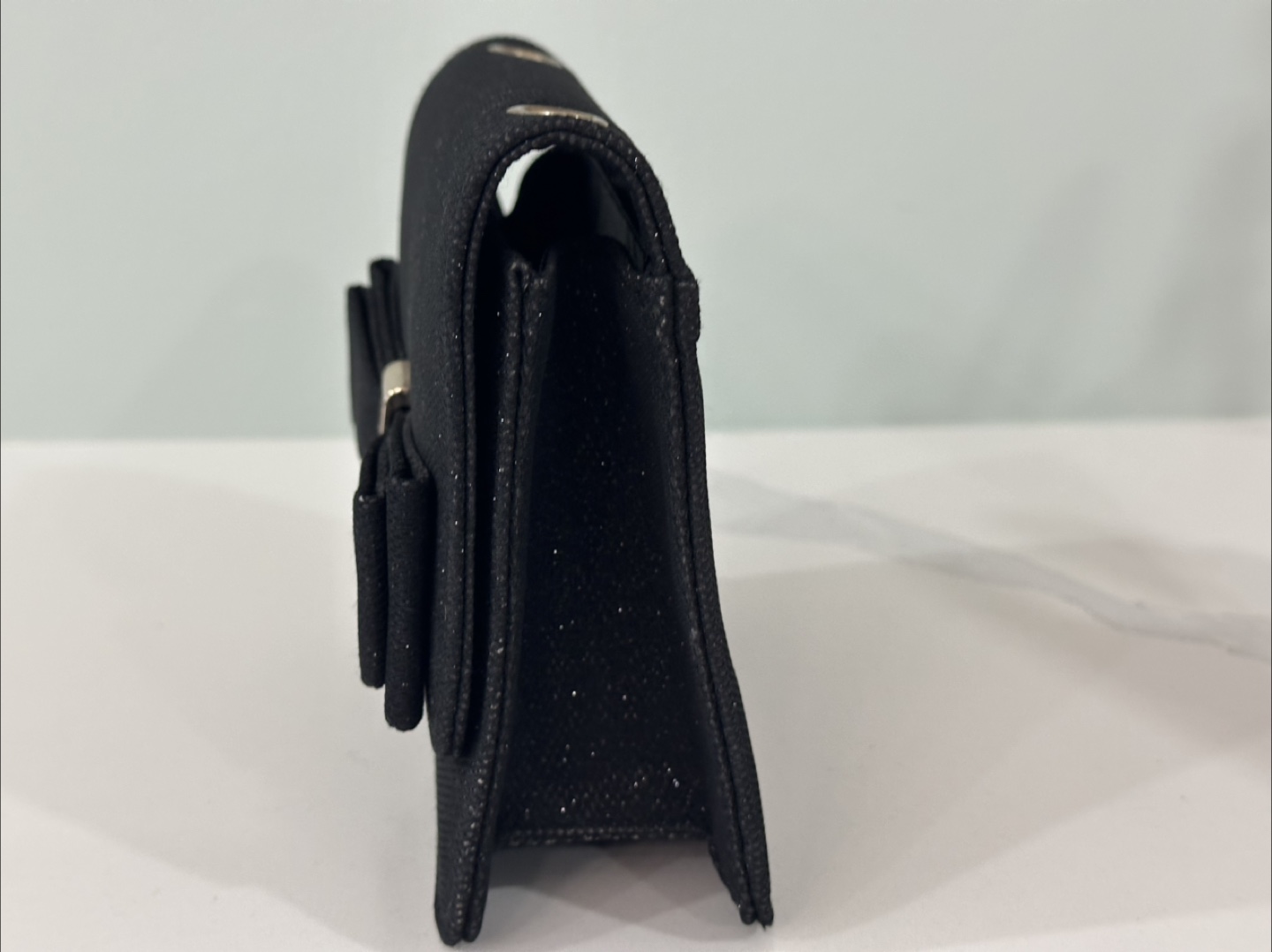 Black Sparkle Bow Clutch - photo 3