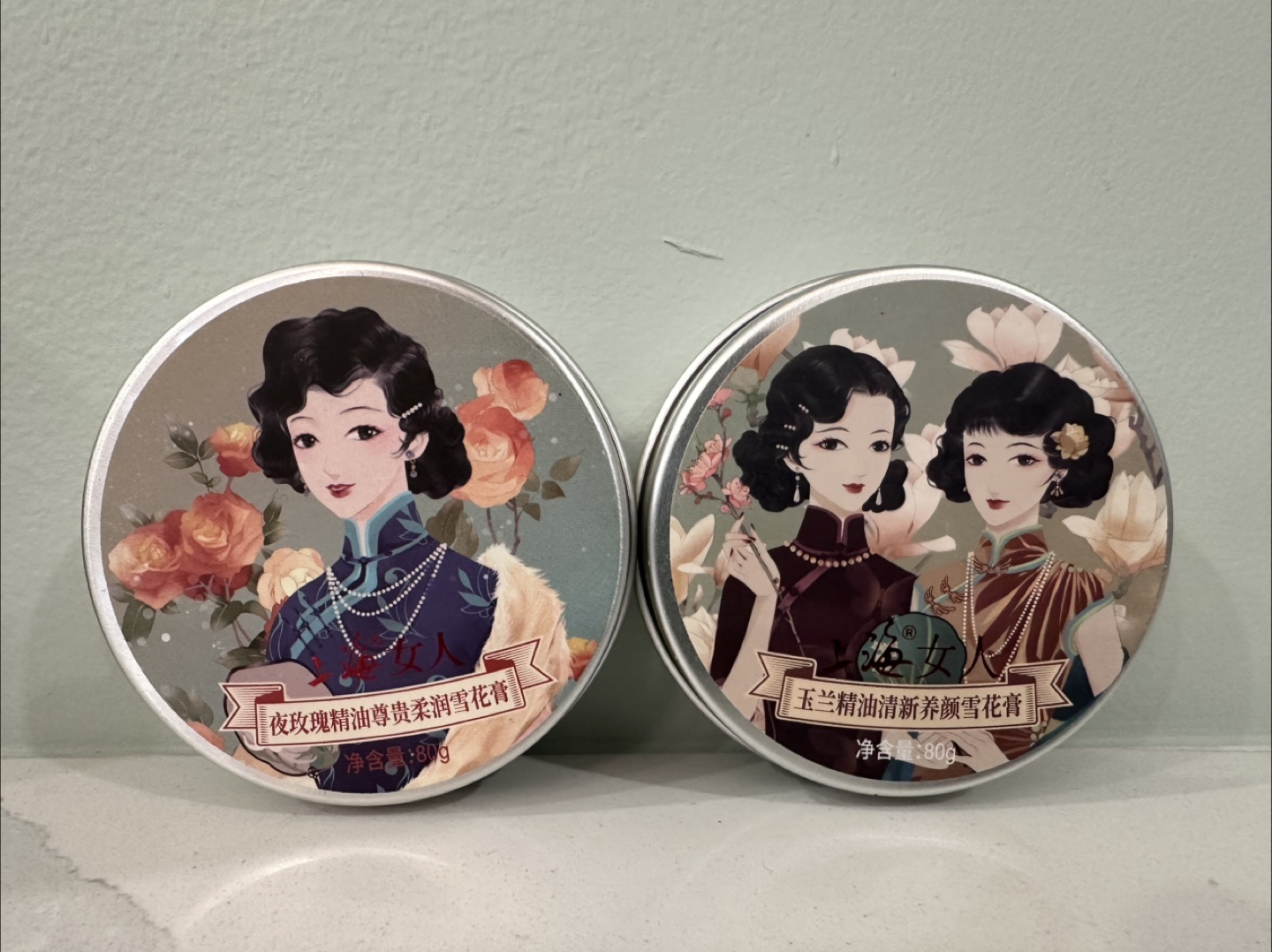 Two Vintage-Style Tins of  Snow Cream