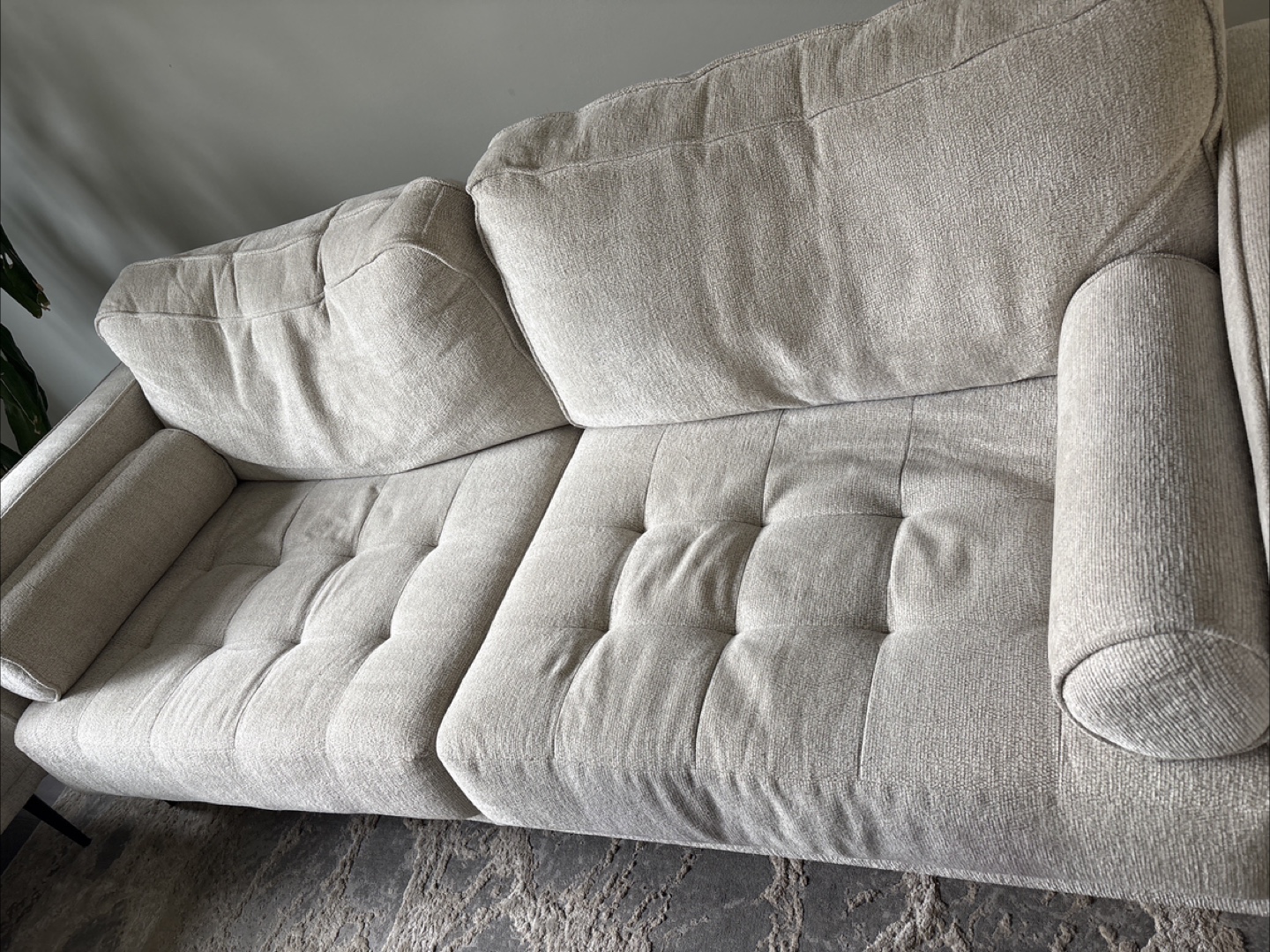 Modern Love Seat & Sofa Set - Beige Fabric