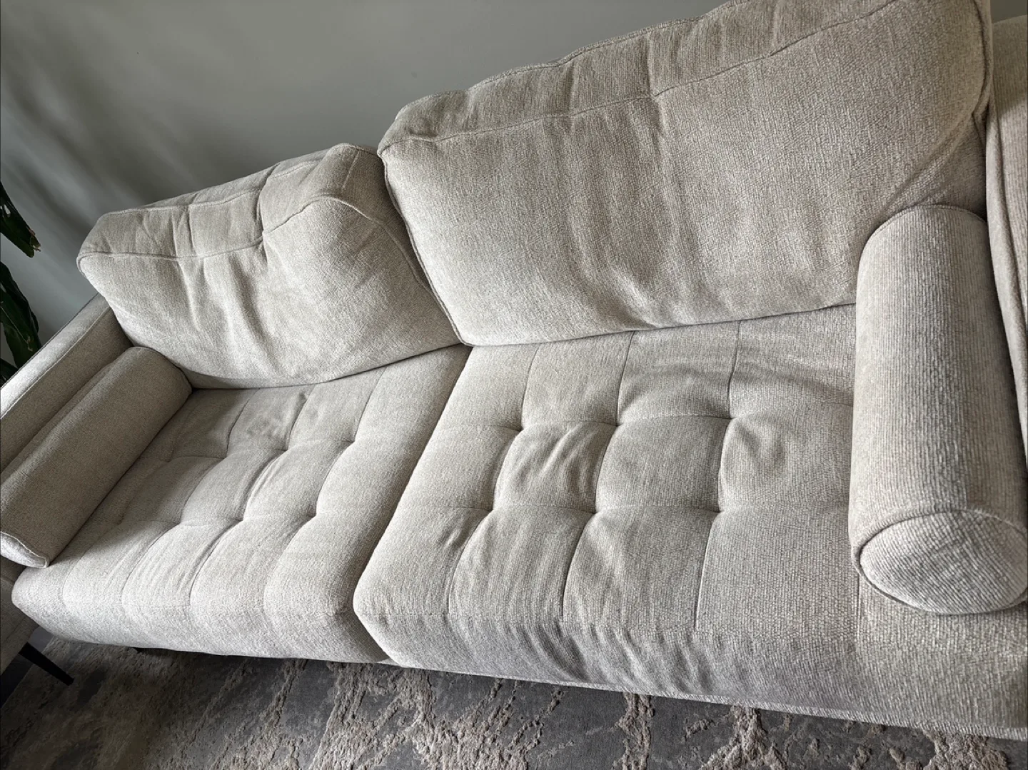 Modern Love Seat & Sofa Set - Beige Fabric thumbnail