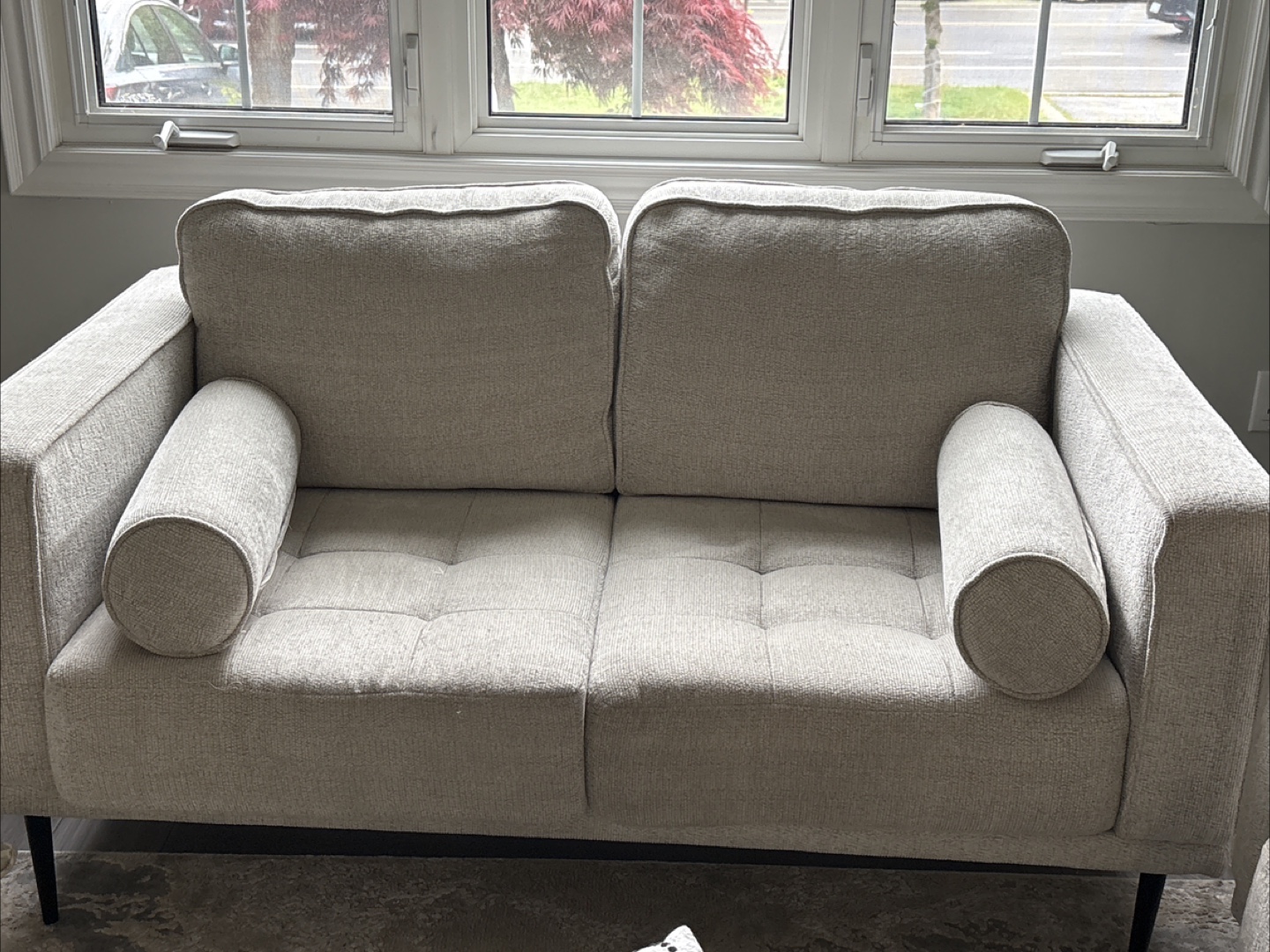 Modern Love Seat & Sofa Set - Beige Fabric - photo 2