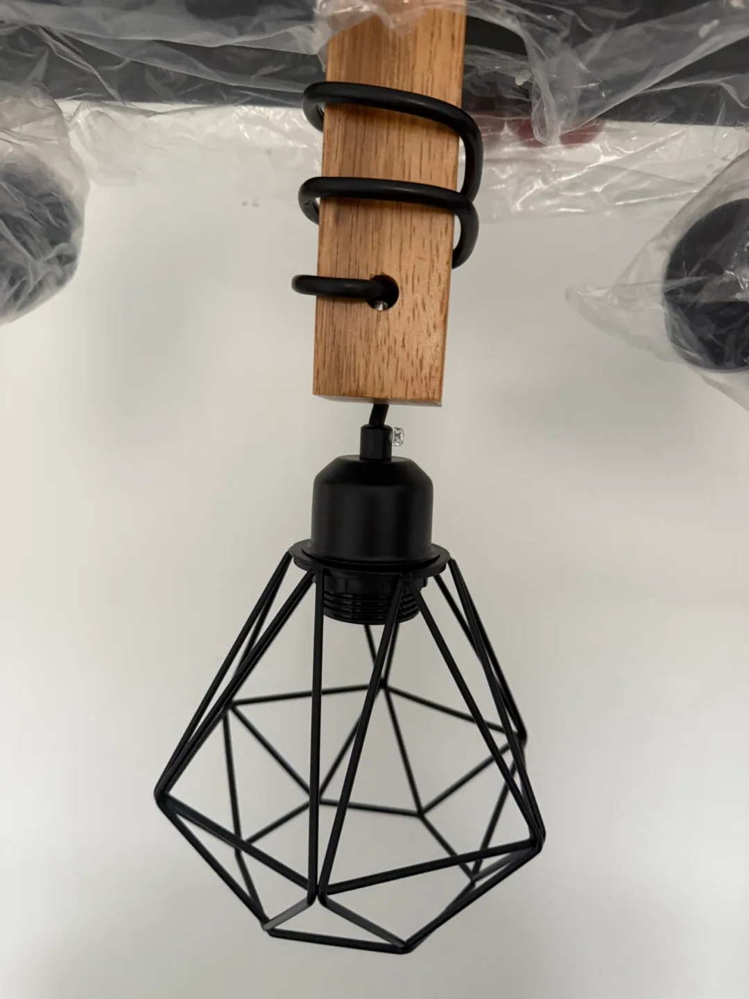 3-Light Wood and Metal Pendant Light Fixture for bathroom image indicator(4)