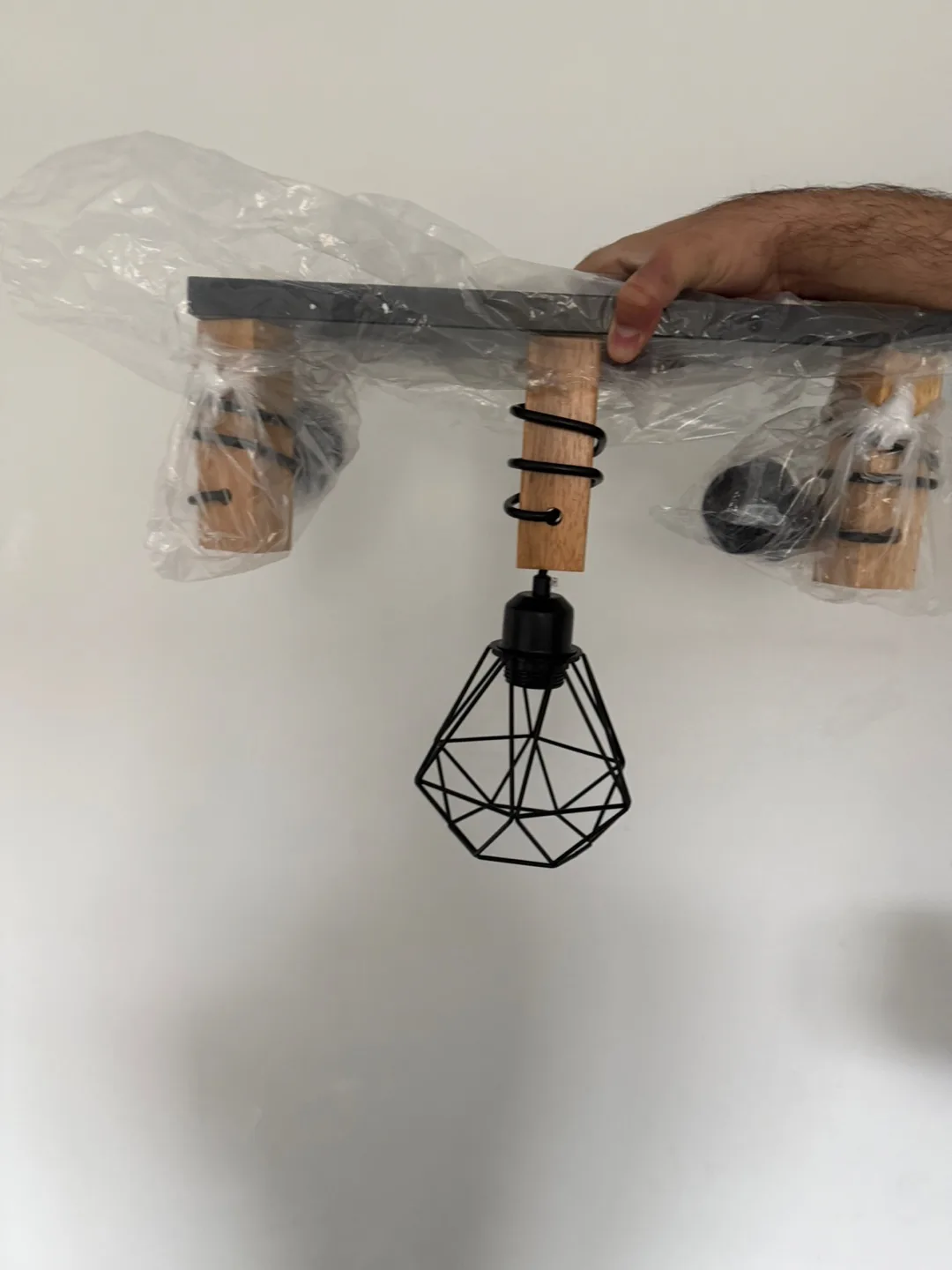 3-Light Wood and Metal Pendant Light Fixture for bathroom image indicator(2)