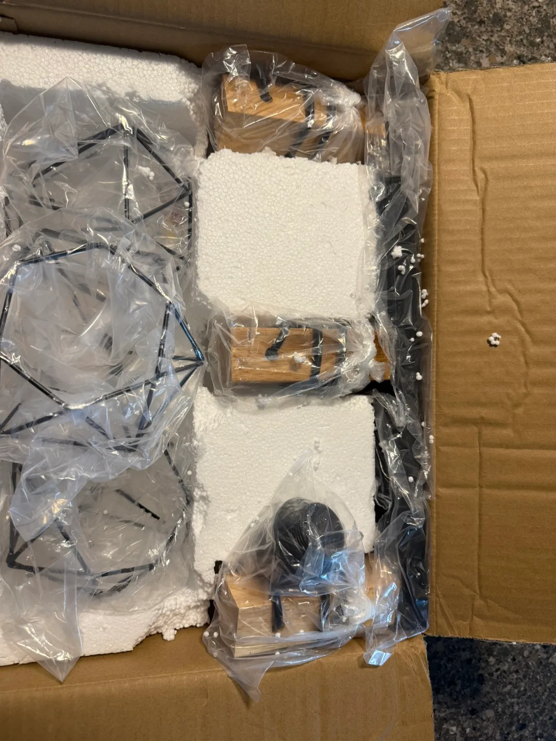 3-Light Wood and Metal Pendant Light Fixture for bathroom image indicator(5)