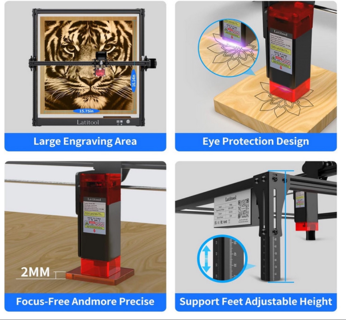 (New Open Box) Latitool F60 Laser Engraving Machine, 60 W DIY - photo 3