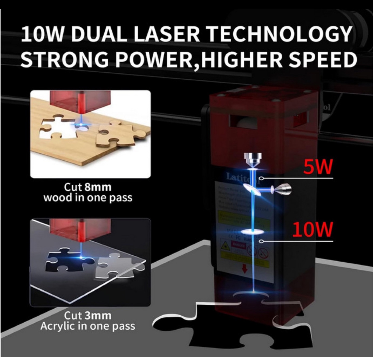 (New Open Box) Latitool F60 Laser Engraving Machine, 60 W DIY - photo 4