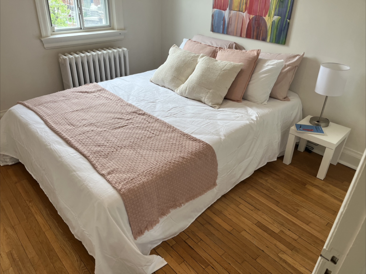 Queen sized bed frame and mattress