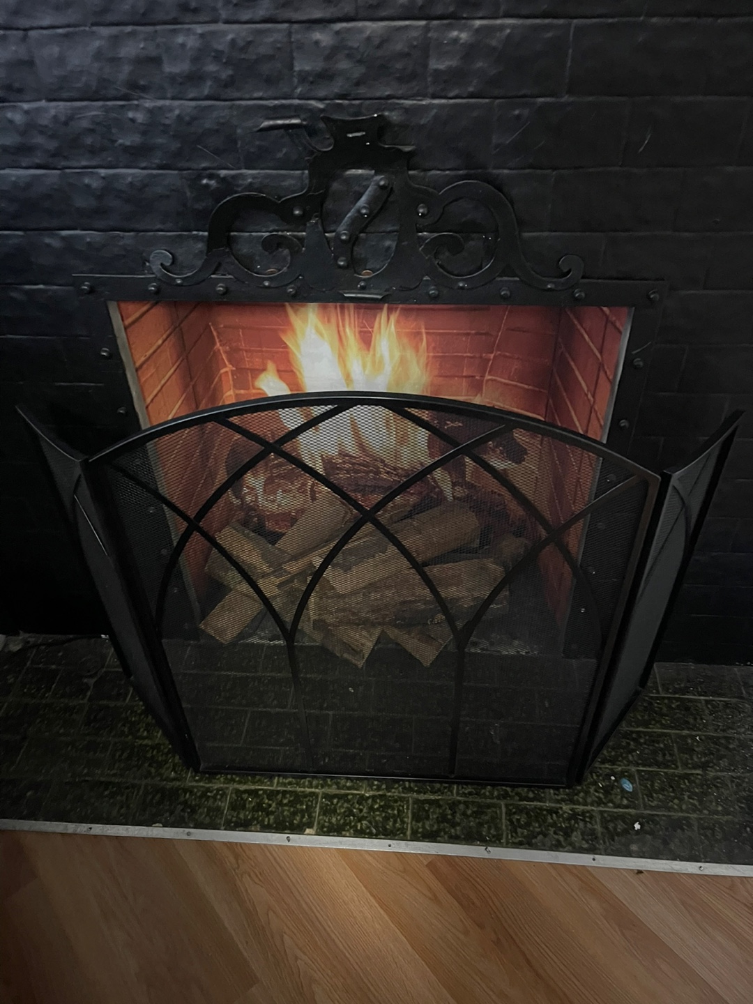 Black Fireplace Screen