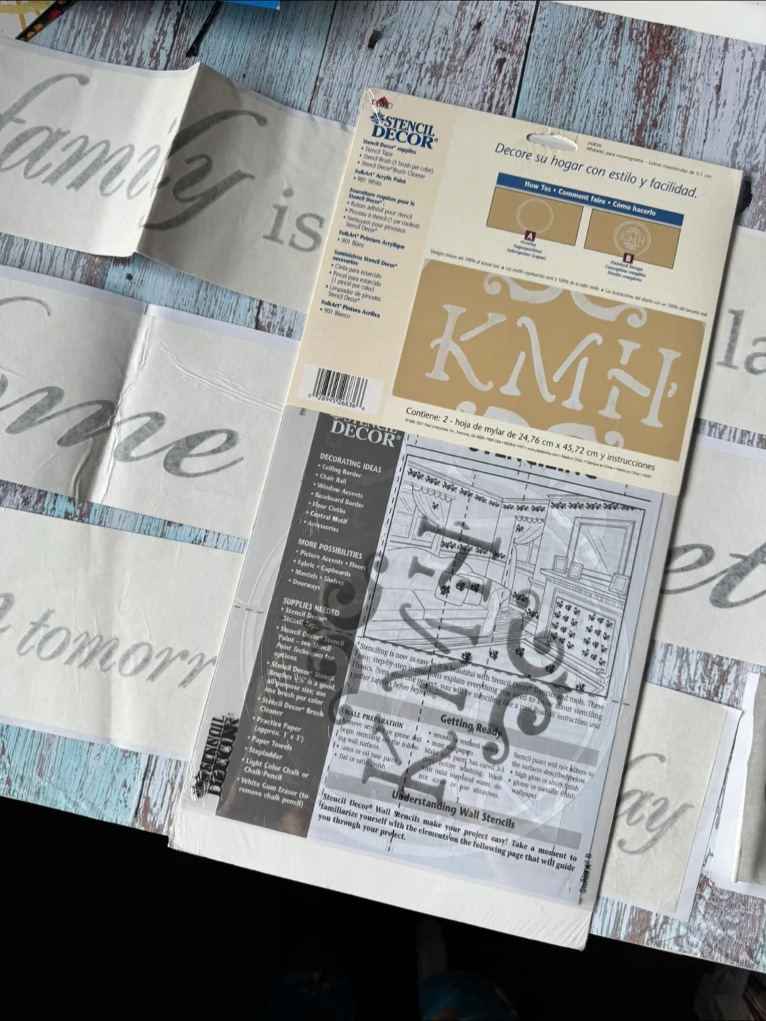 Decor Monogram Stencil Set & Quote Decals image indicator(2)