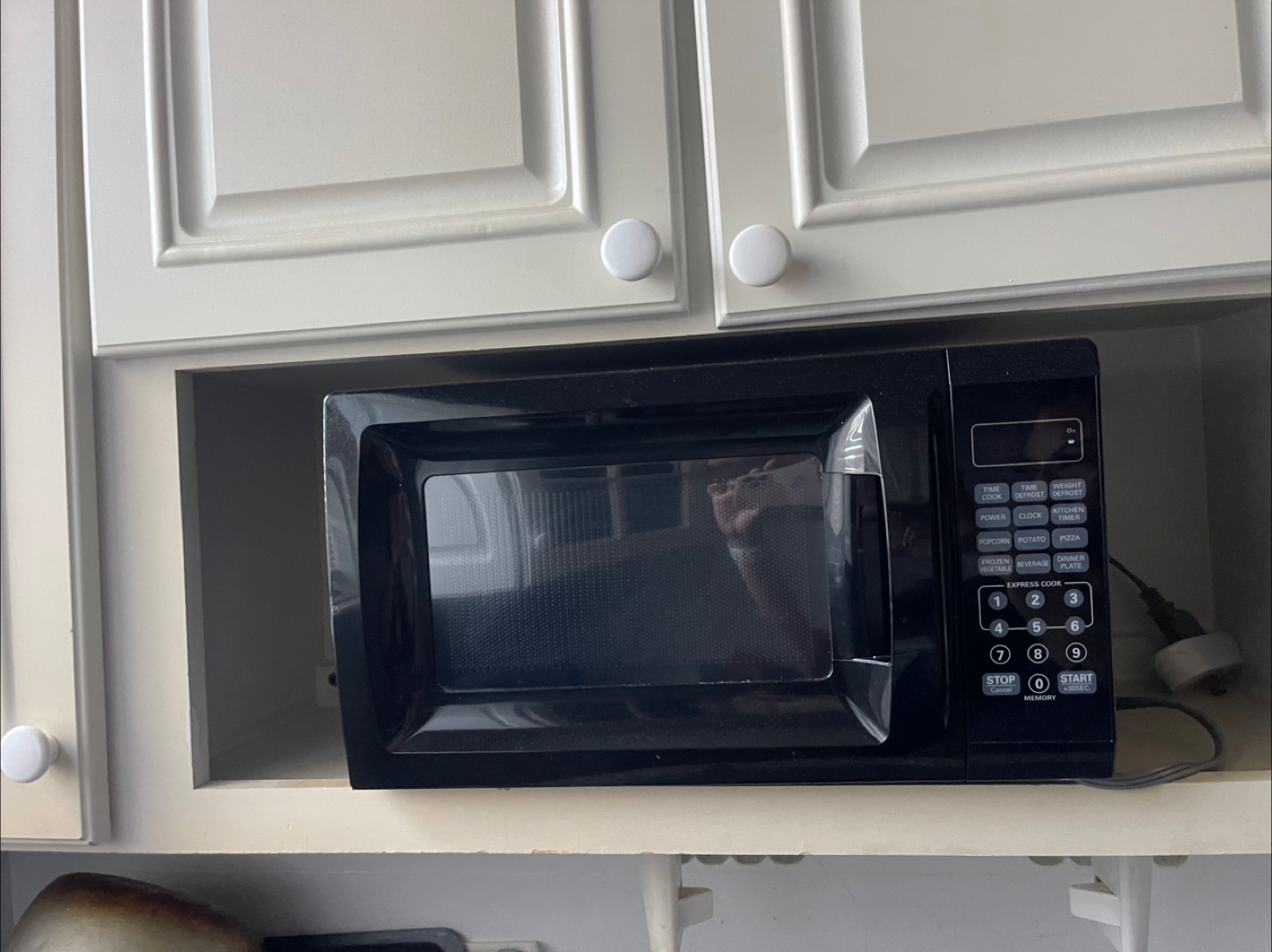 Black Microwave - Compact Kitchen Appliance