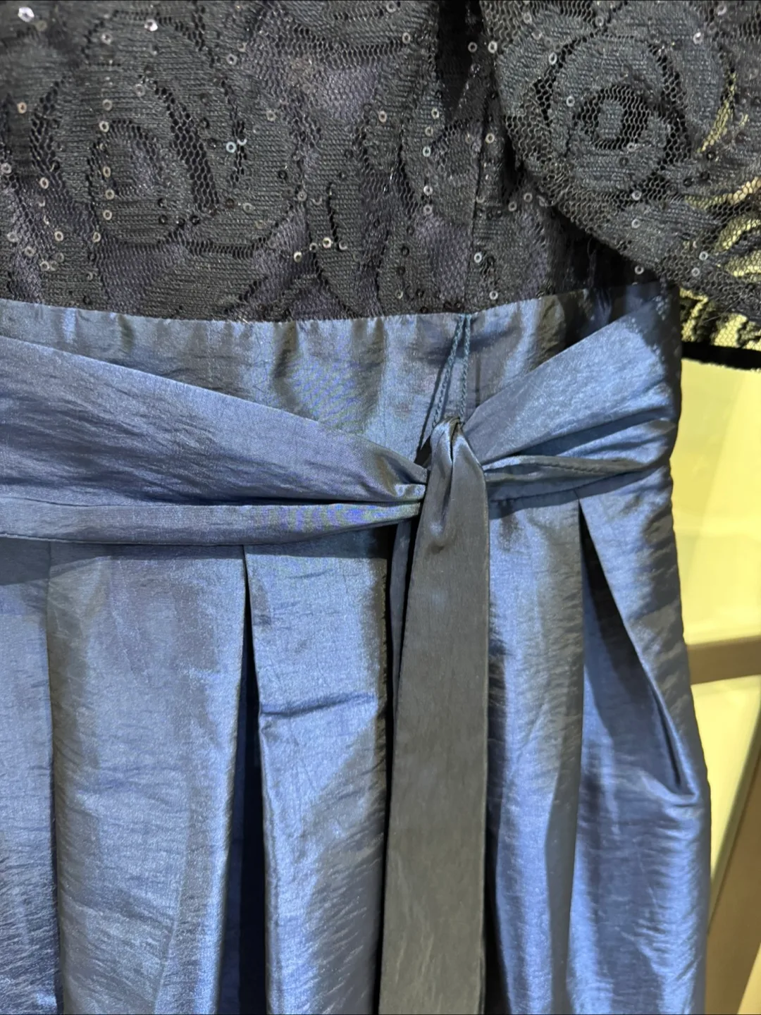 Navy Blue Lace & Taffeta Prom Dress with Bolero image indicator(5)