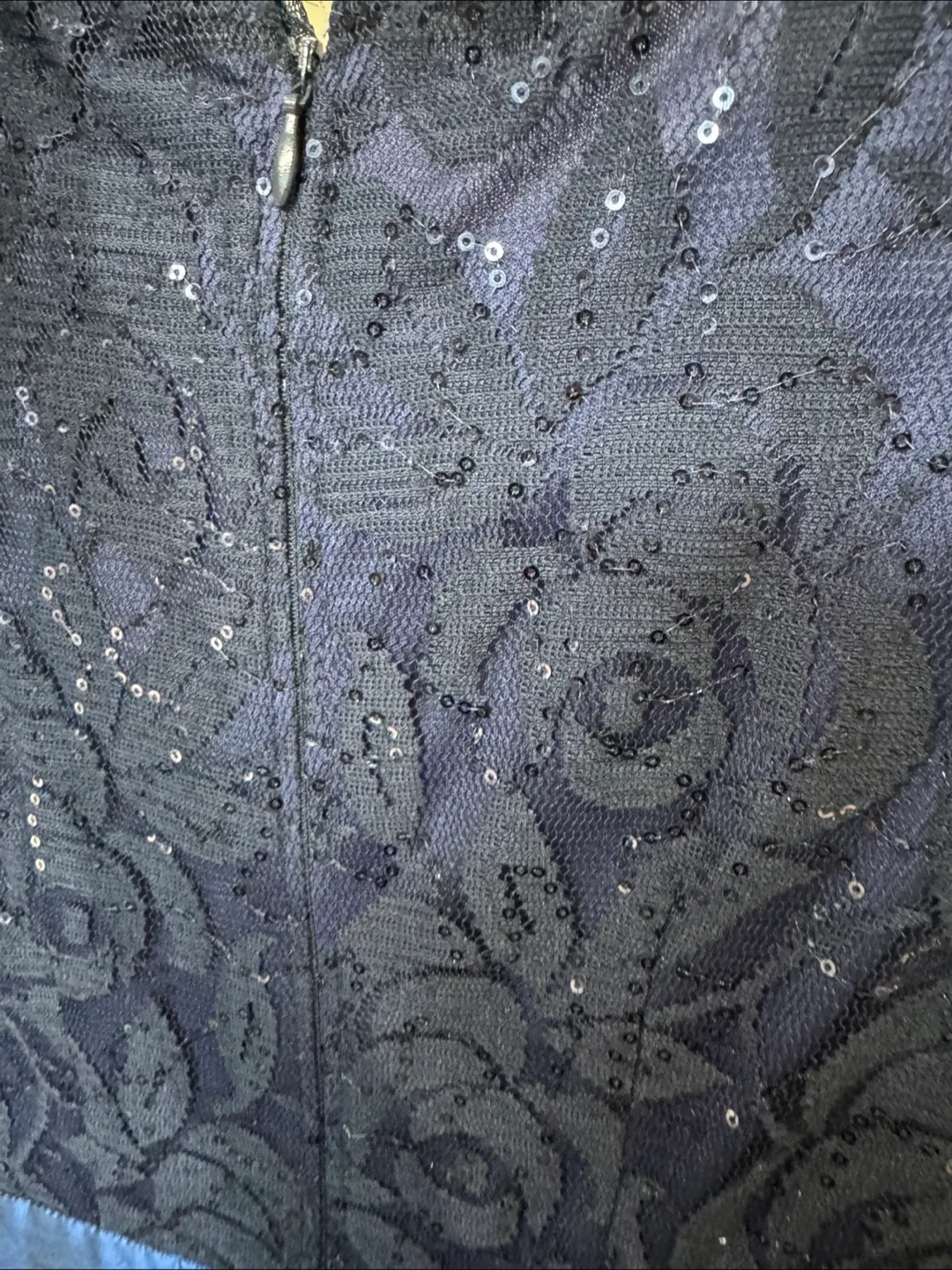 Navy Blue Lace & Taffeta Prom Dress with Bolero image indicator(8)