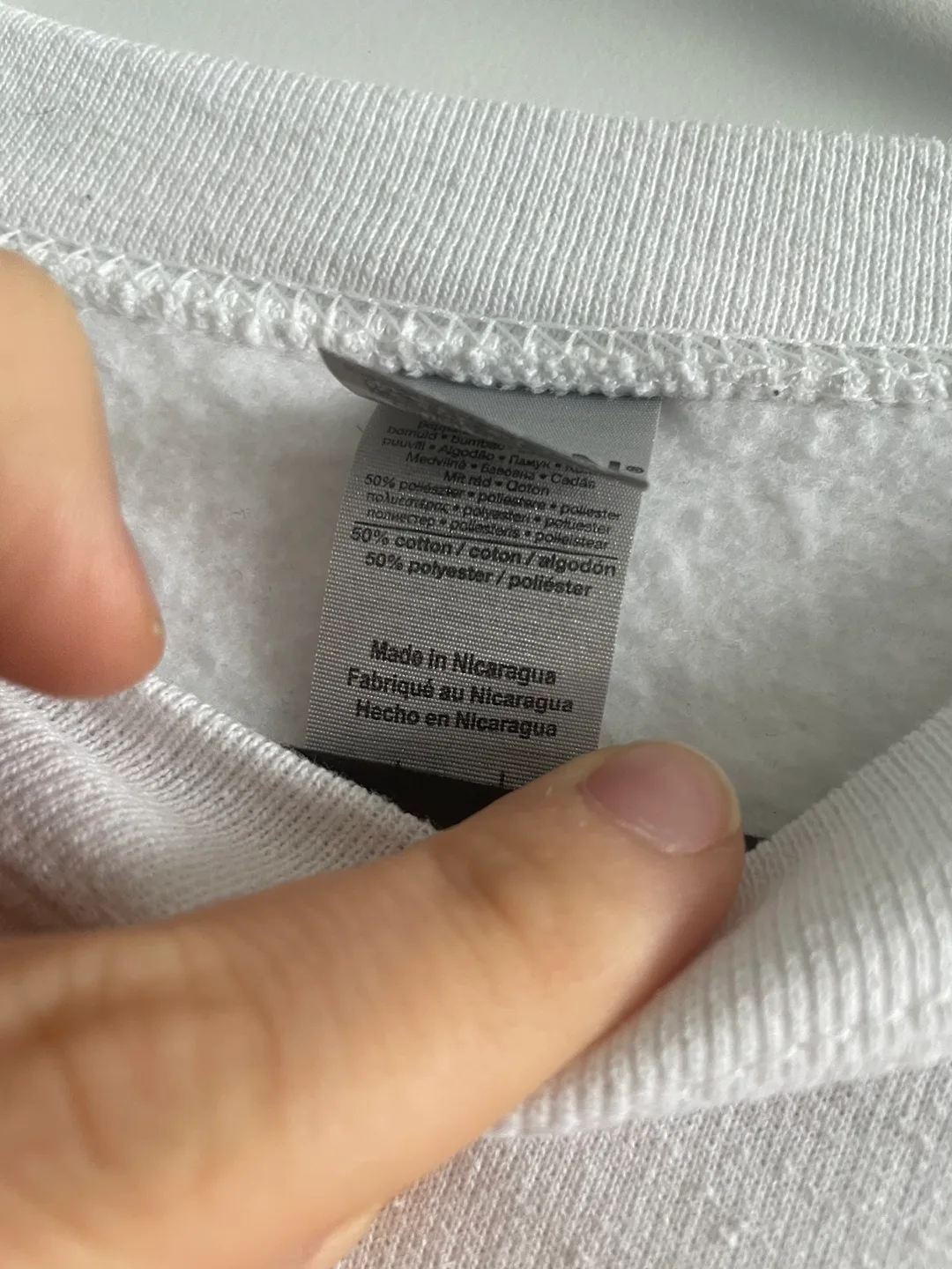 White Crewneck Sweatshirt with 'Bras Suck' Graphic image indicator(2)