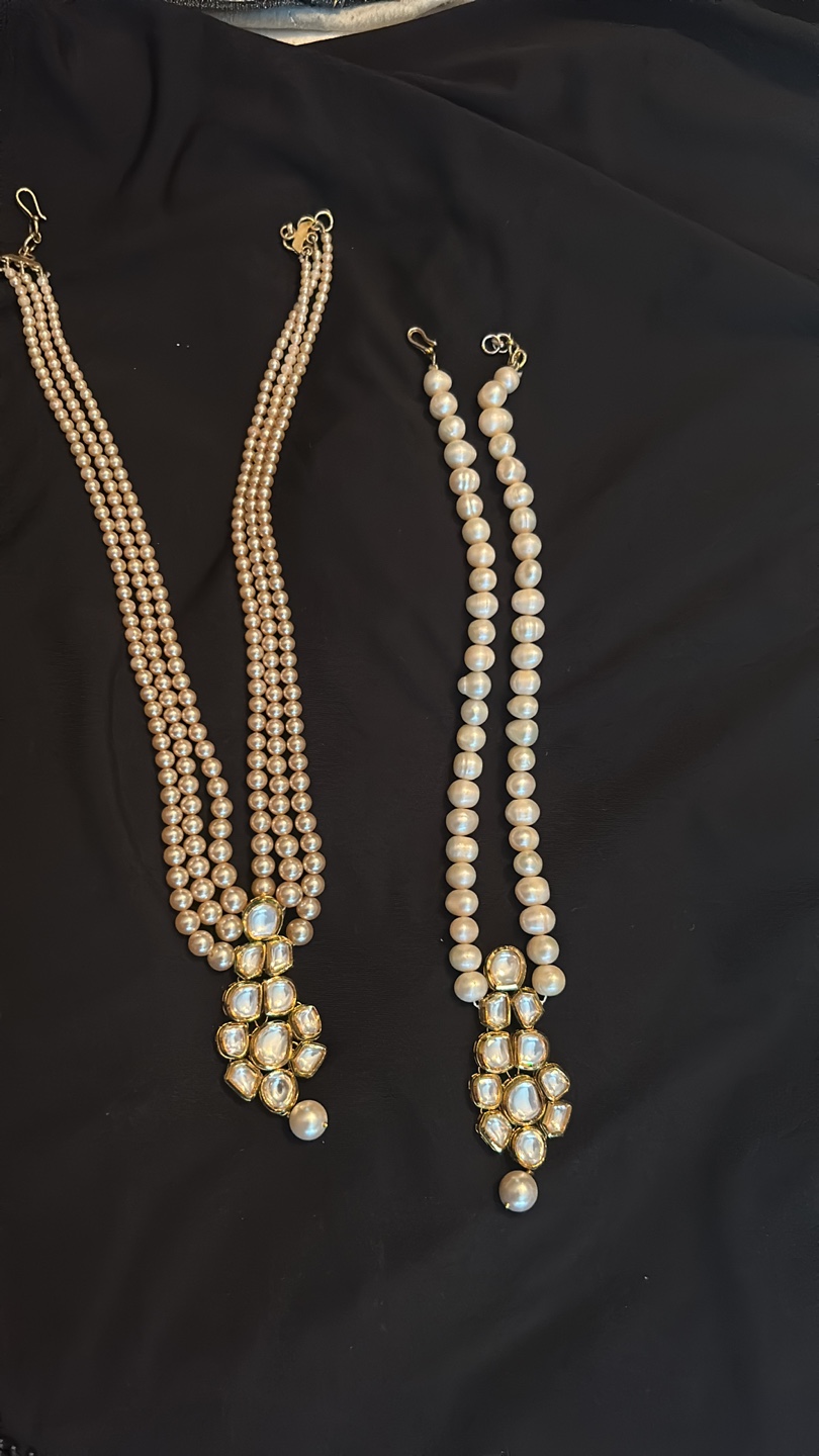 Two Beautiful Pearl Kundan Necklace Sets - photo 2