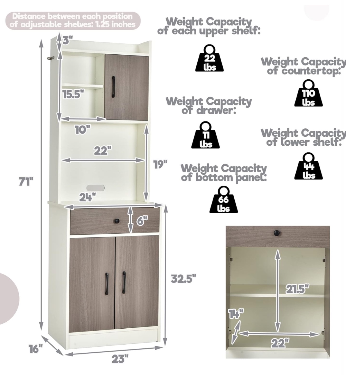 Storage Cabinet with Adjustable Shelves - photo 3