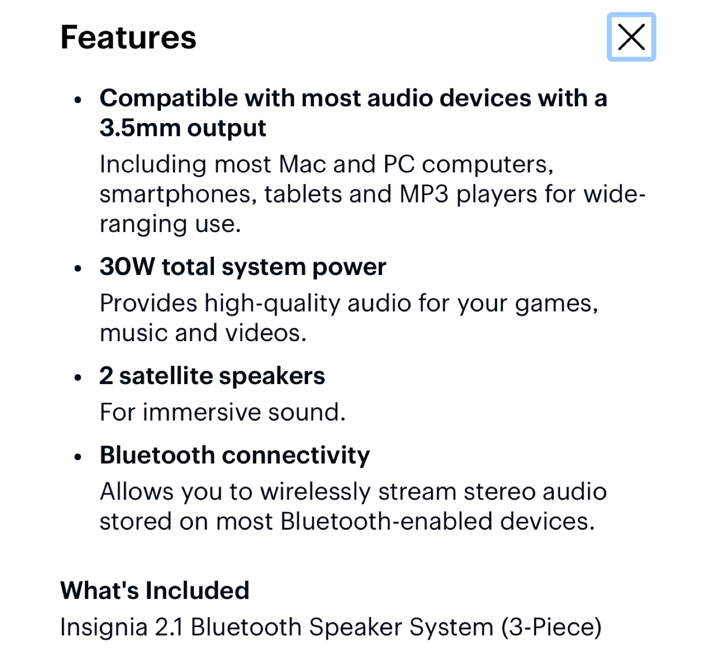 Insignia 2.1 Bluetooth Speaker System - NS-PSB4721 - photo 4