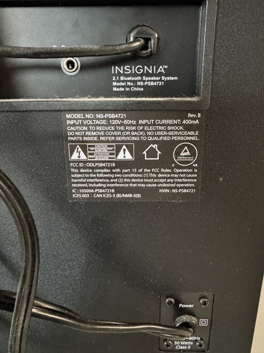 Insignia 2.1 Bluetooth Speaker System - NS-PSB4721 - photo 2