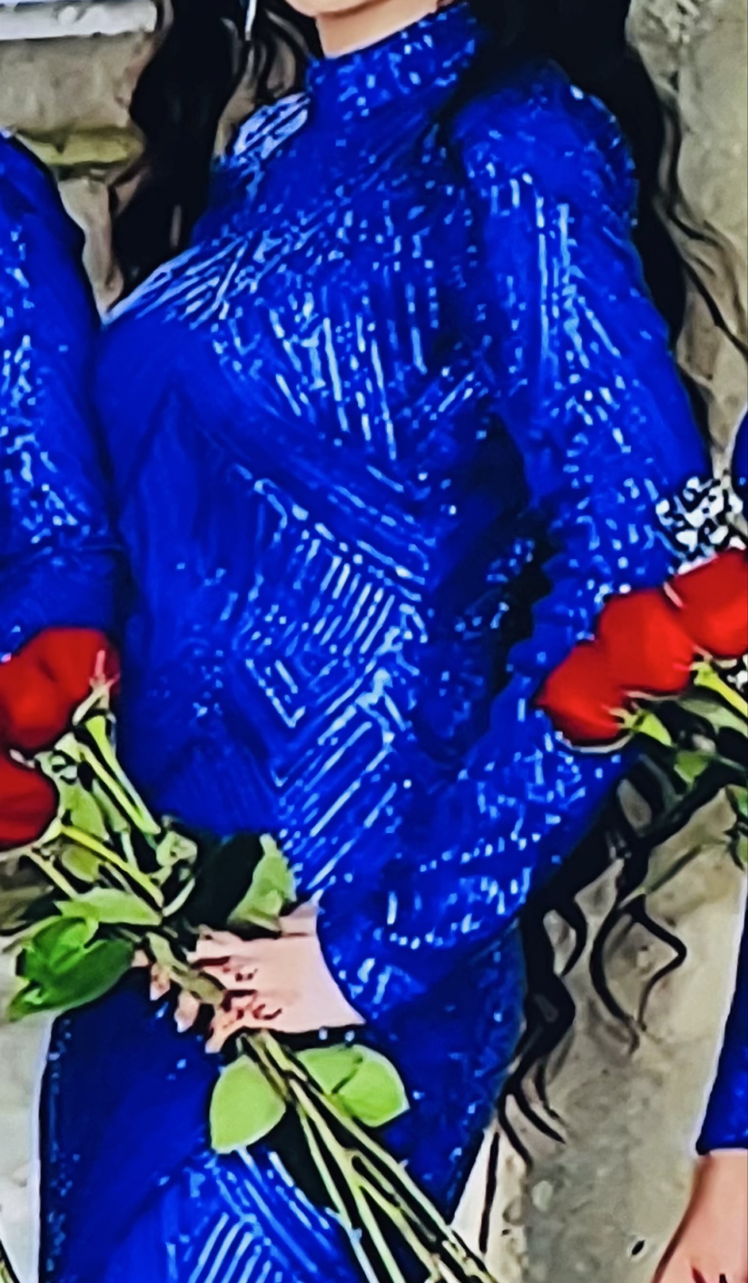 Stunning Royal Blue Sequin Maxi Dress