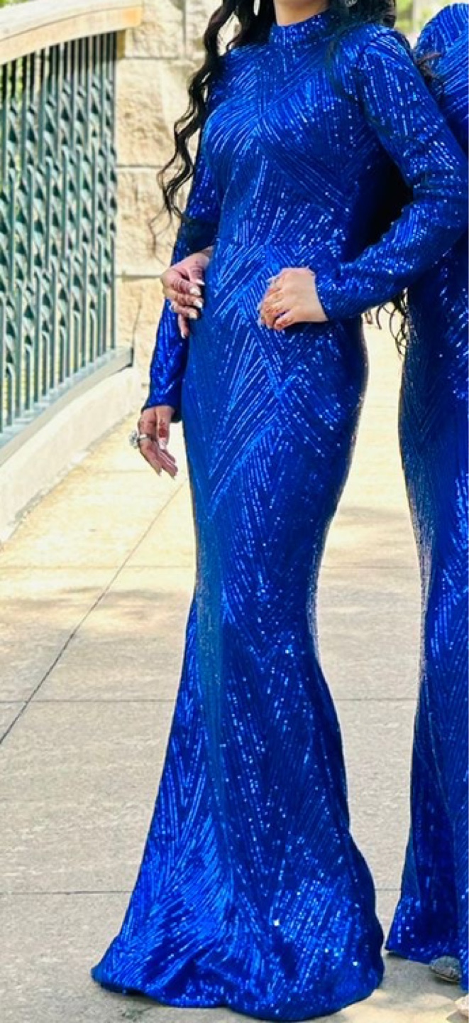 Stunning Royal Blue Sequin Maxi Dress - photo 2