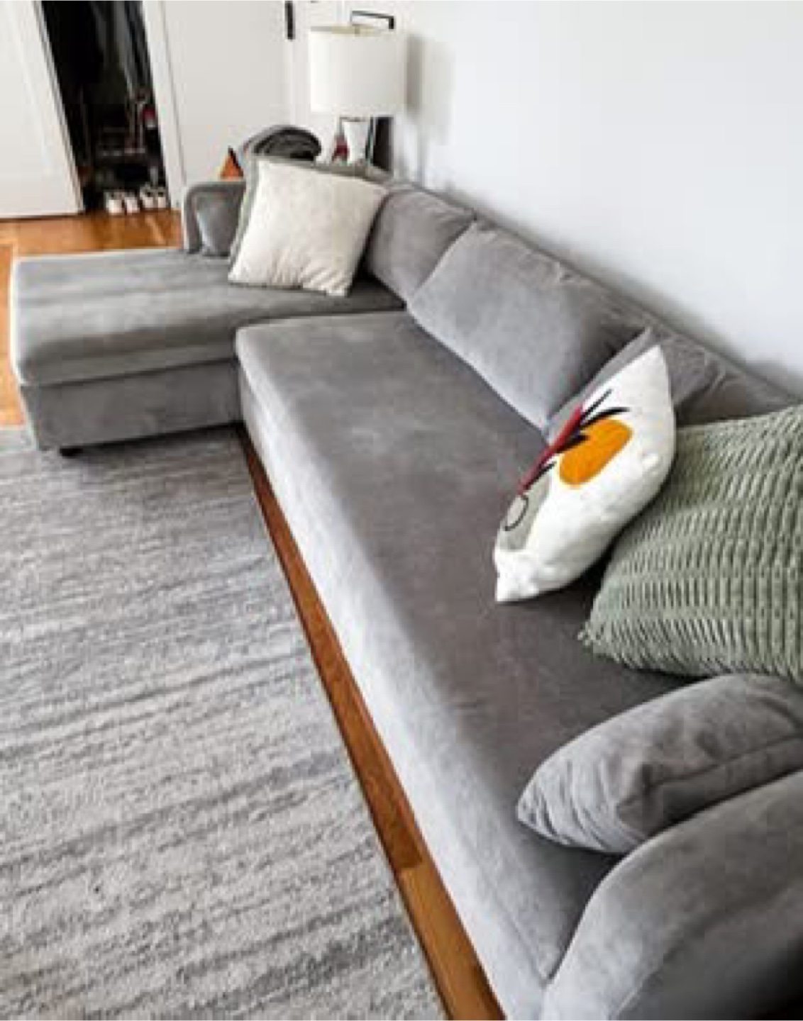 West Elm Gray Sectional Couch - photo 4