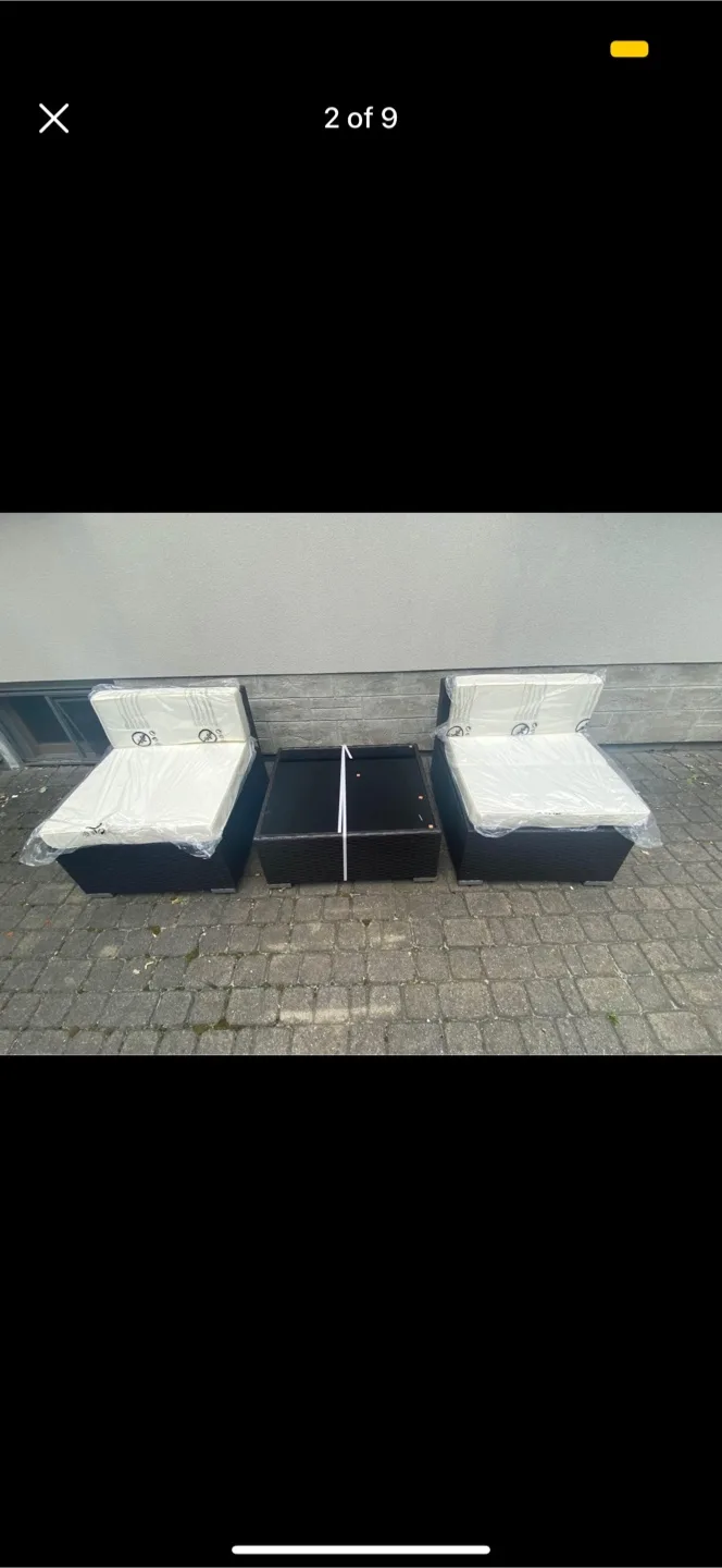 4-Piece Outdoor Patio Conversation Set with Cushions thumbnail