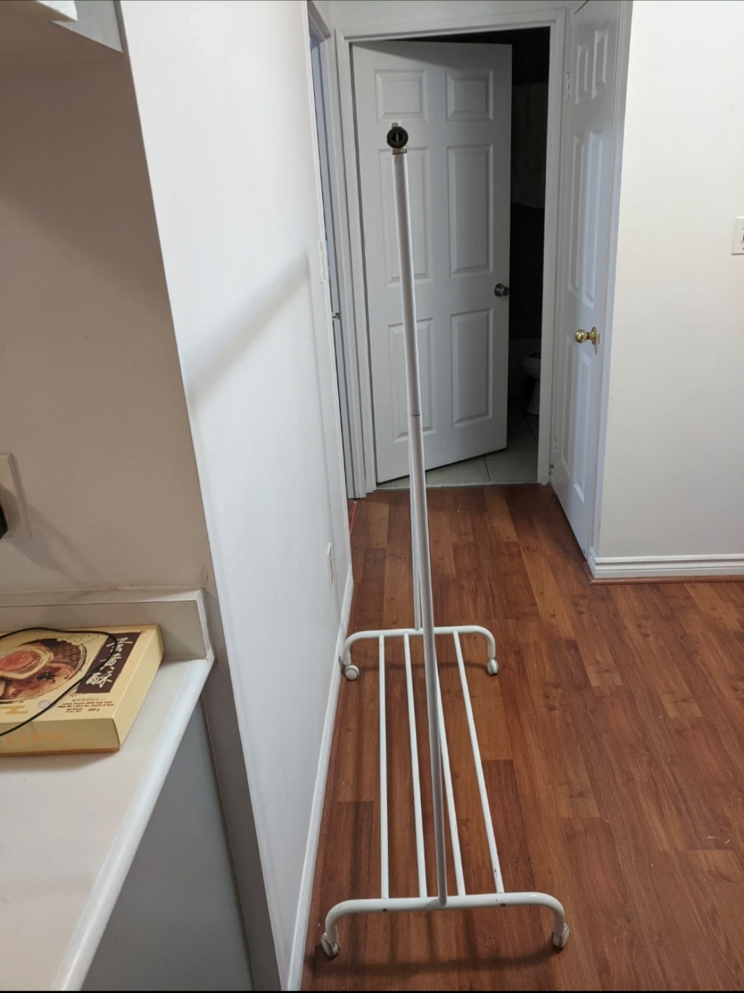 Bean bag and White Metal Rolling Garment and Shoe Rack - photo 4