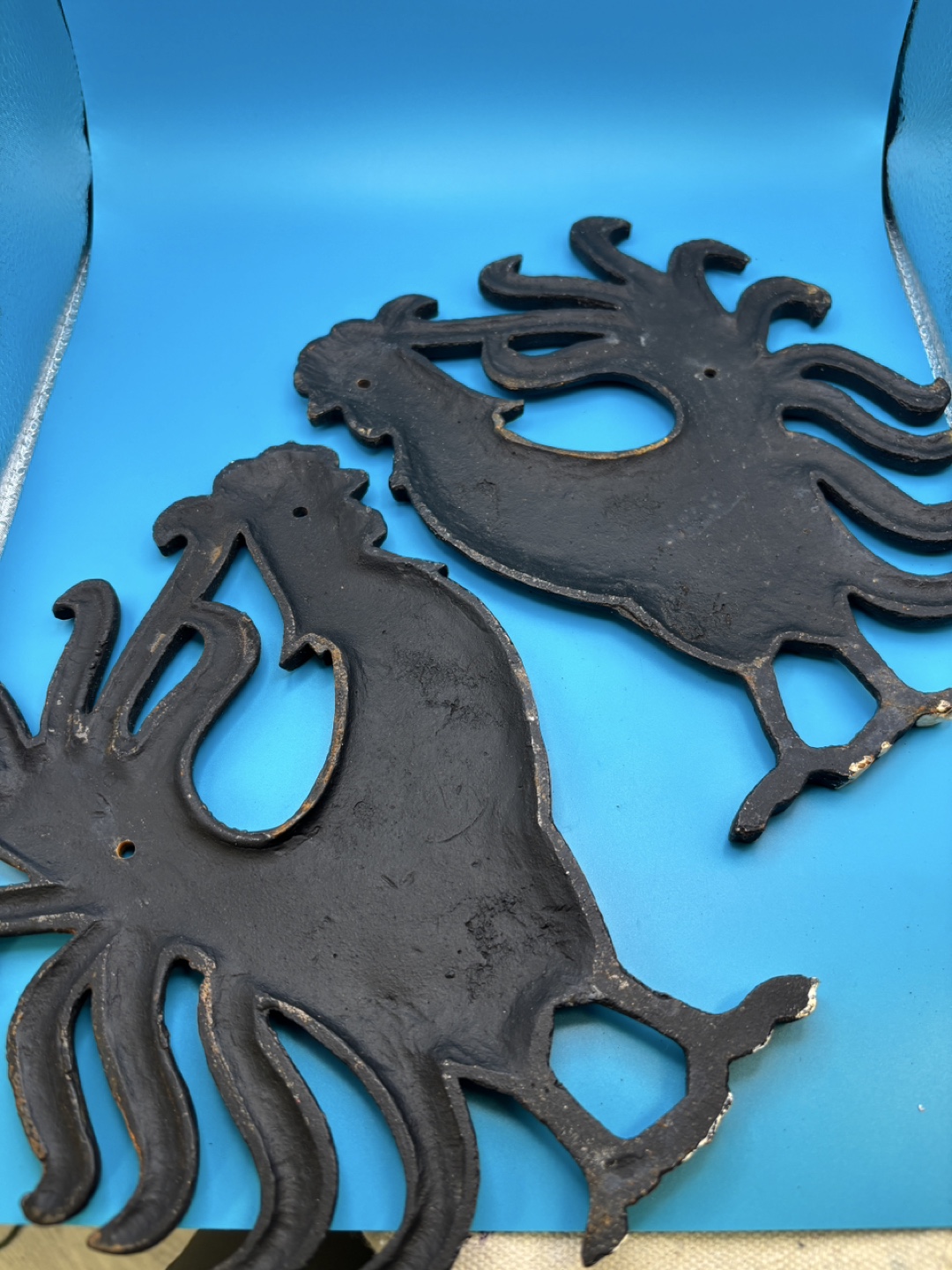 Pair of Vintage Rooster Wall Decor - photo 3