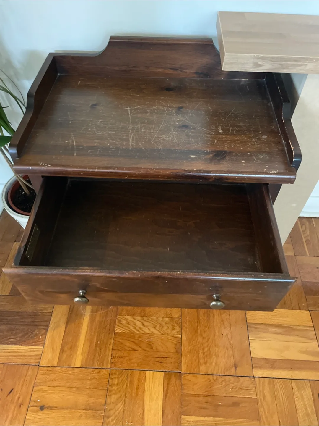 Dark brown wooden cabinet image indicator(3)