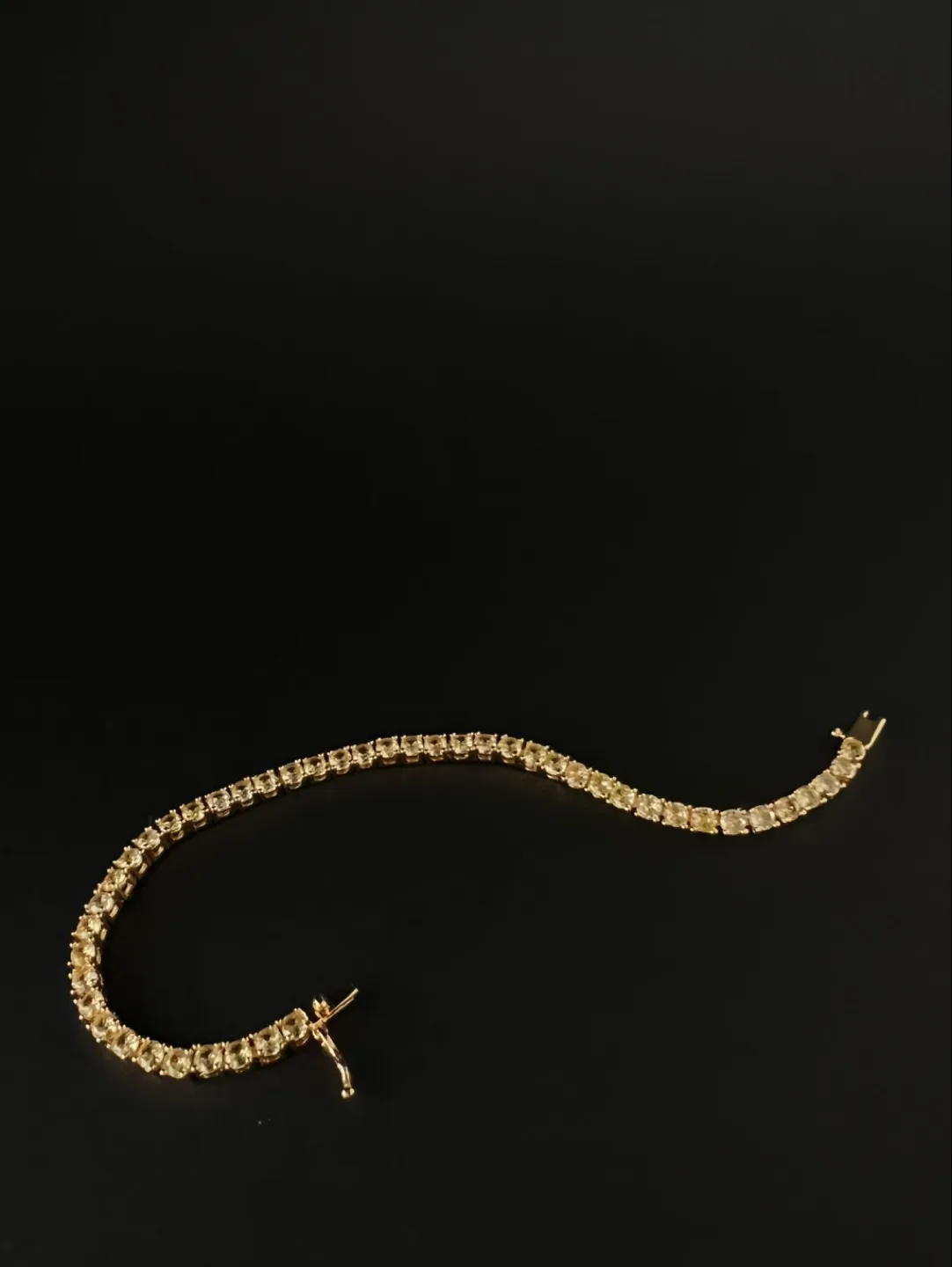 Brass Tennis Bracelet with cubic zirconia image indicator(2)