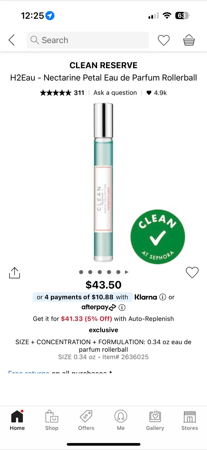 Clean Reserve H2O EDP Rollerball - Nectarine Petal image indicator(2)