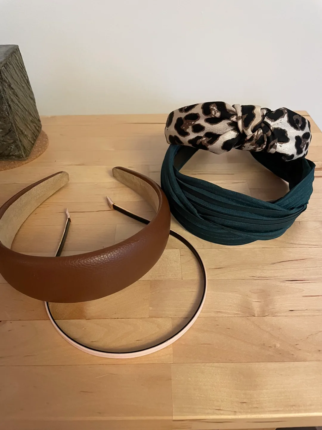 Five Headbands: Brown leather, Teal, Leopard Print image indicator(2)