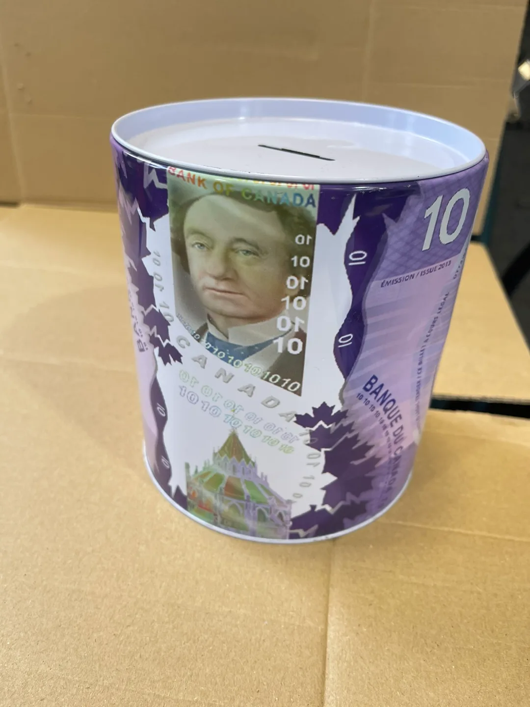 Canadian $10 Bill Design Metal Piggy Bank image indicator(3)